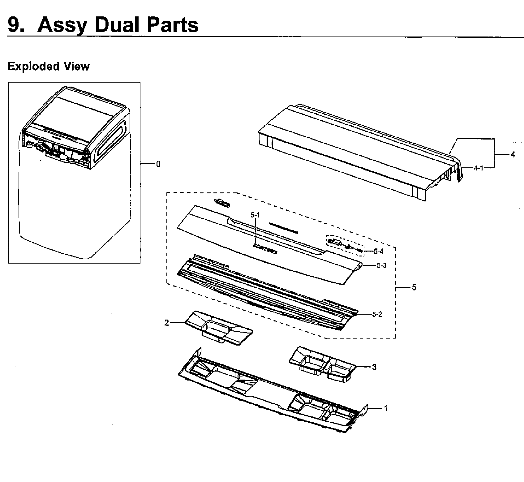 Samsung WV60M9900AV/A5-00 dual module-lid diagram