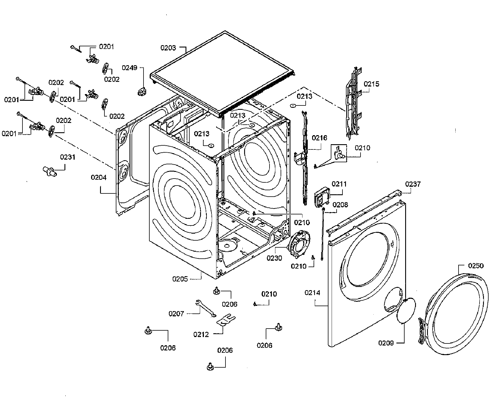 Bosch WAT28402UC/06 cabinet diagram