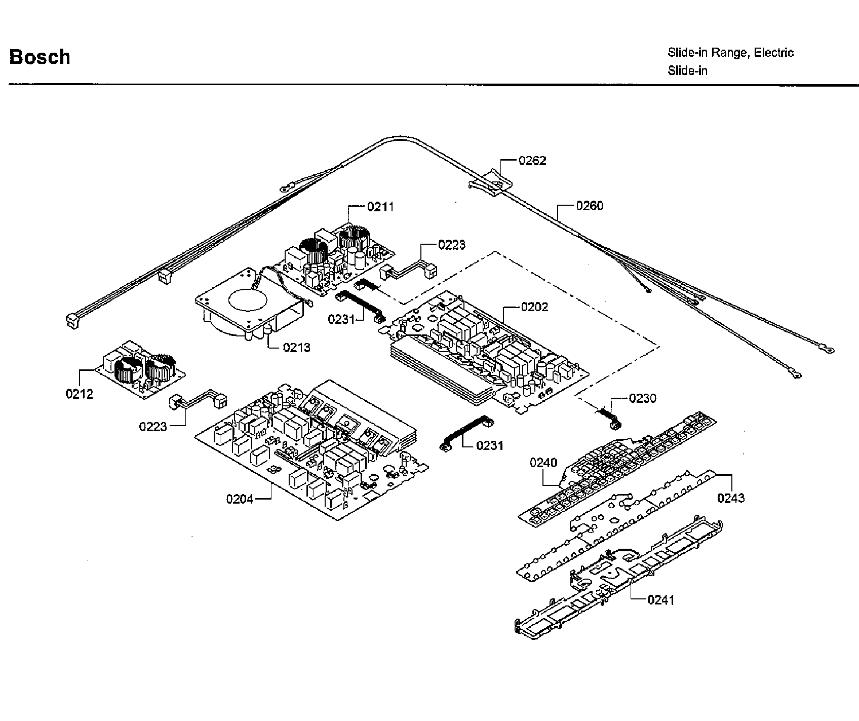 Bosch HIIP055U/01 pcb's diagram