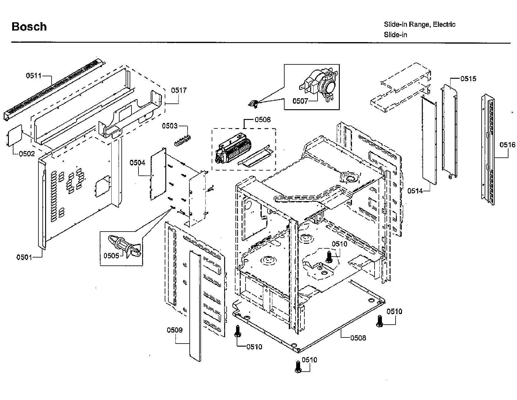 Bosch HIIP055U/01 cabinet diagram