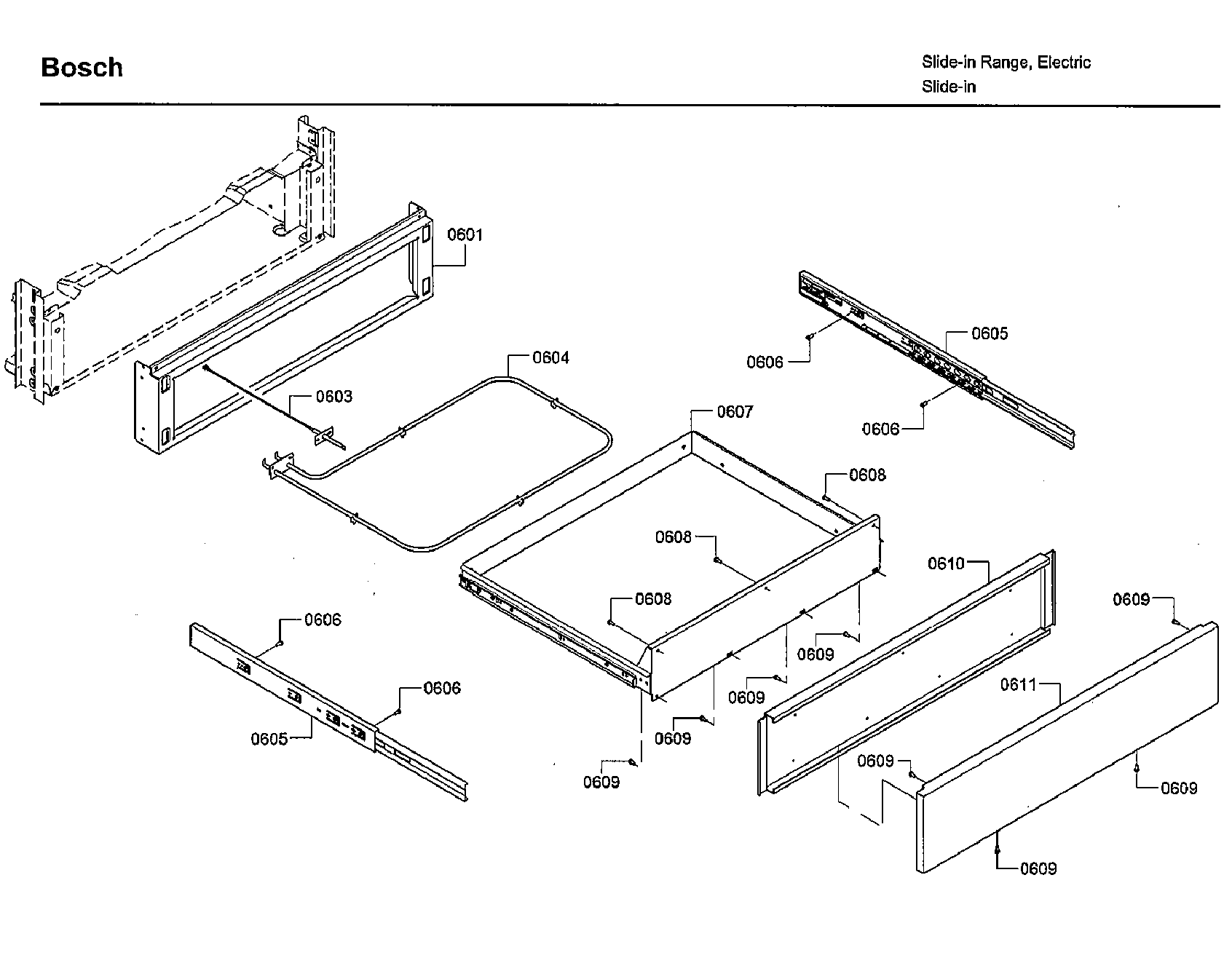 Bosch HIIP055U/01 drawer diagram