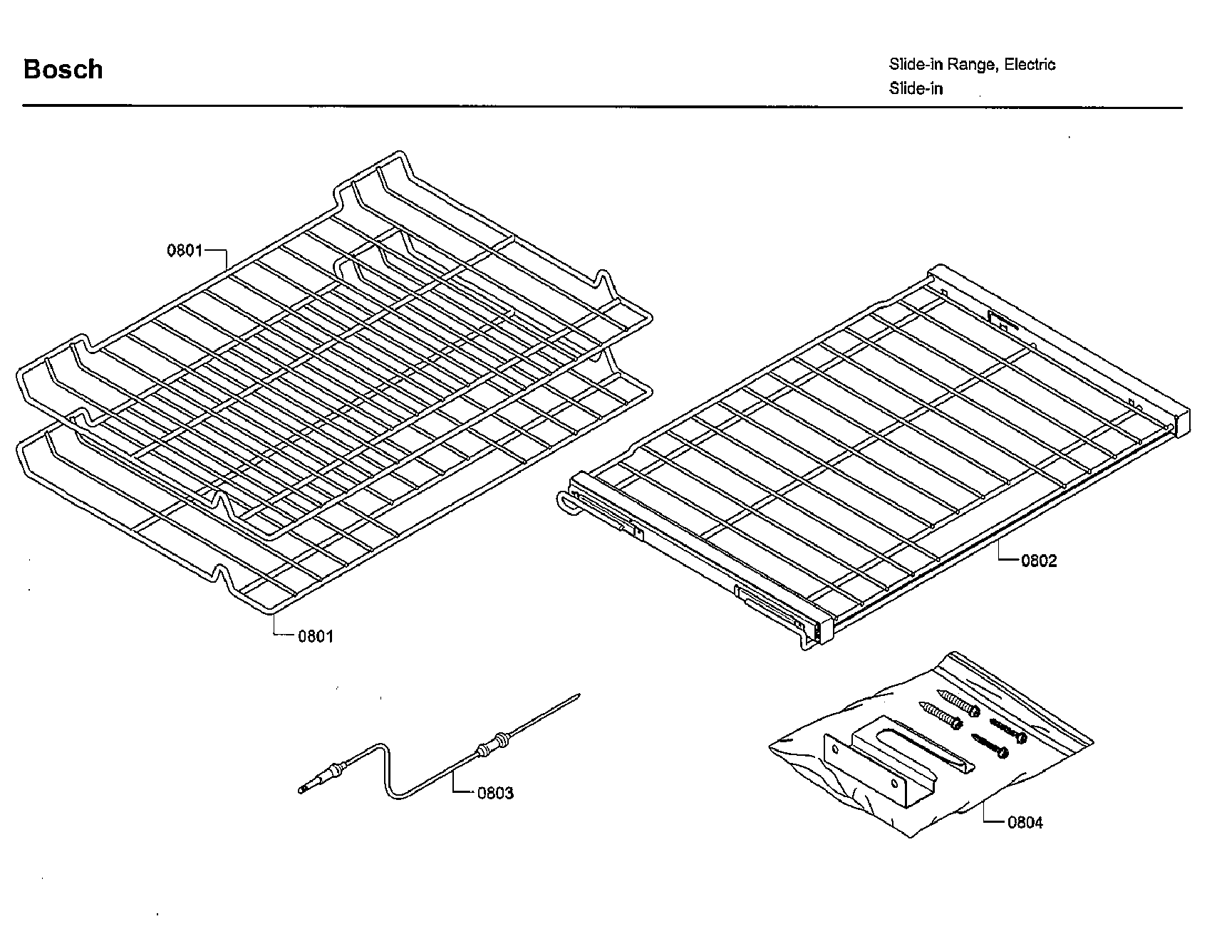 Bosch HIIP055U/01 shelfs diagram