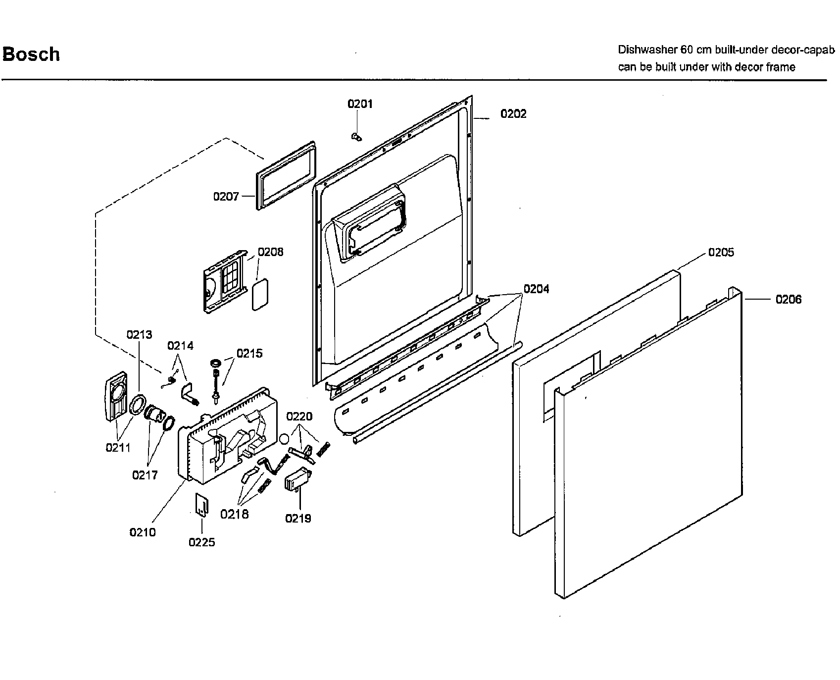 Bosch SHU3302UC/14 door diagram