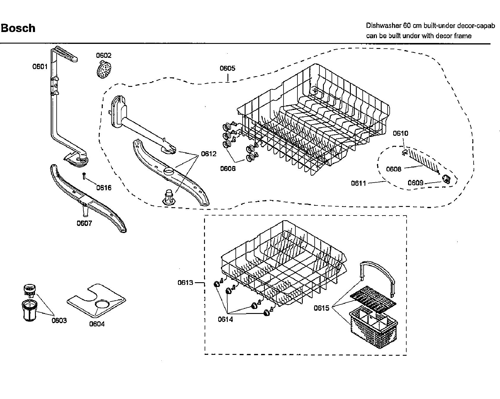 Bosch SHU3305UC/14 baskets diagram