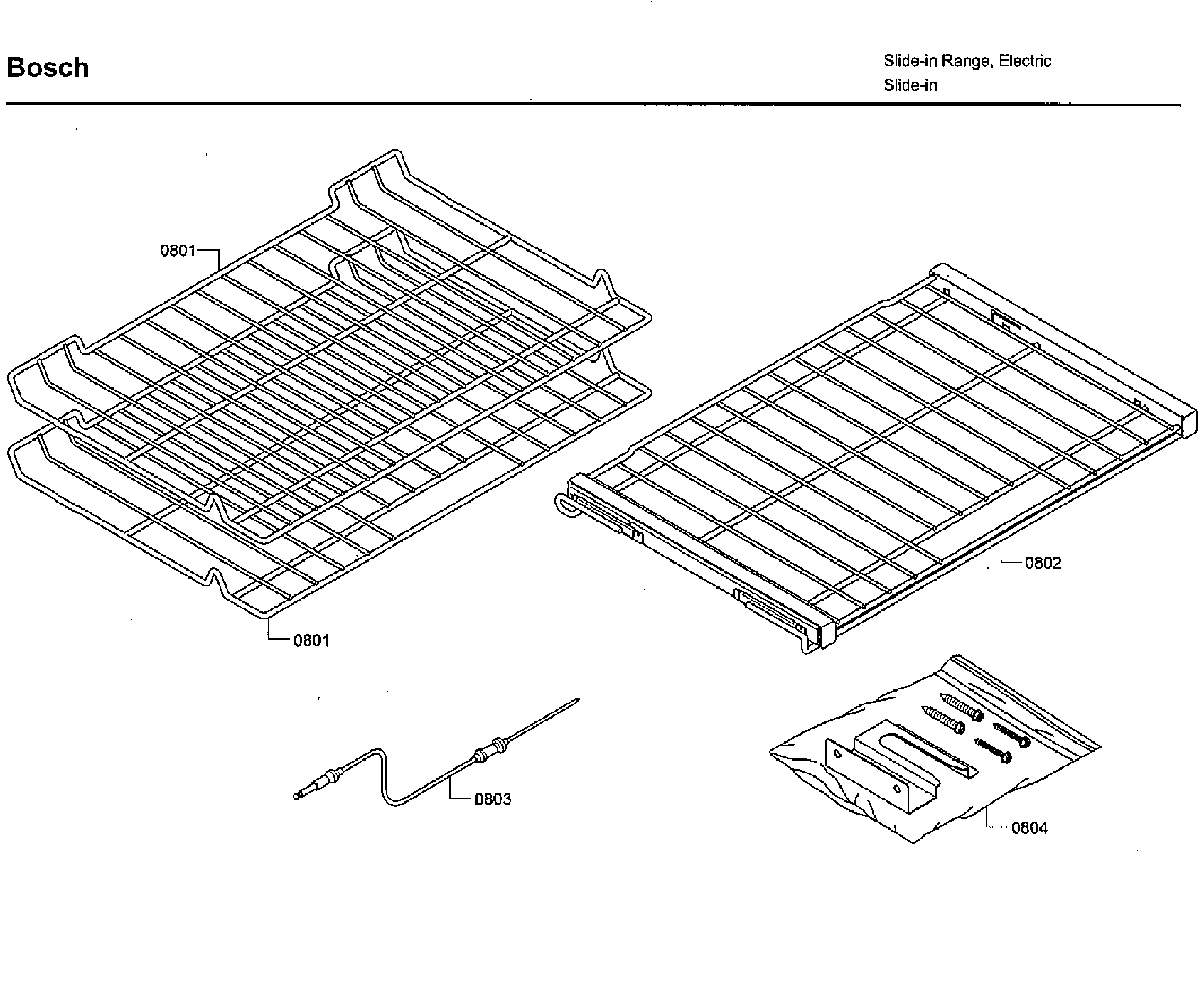 Bosch HIIP054U/06 shelfs diagram