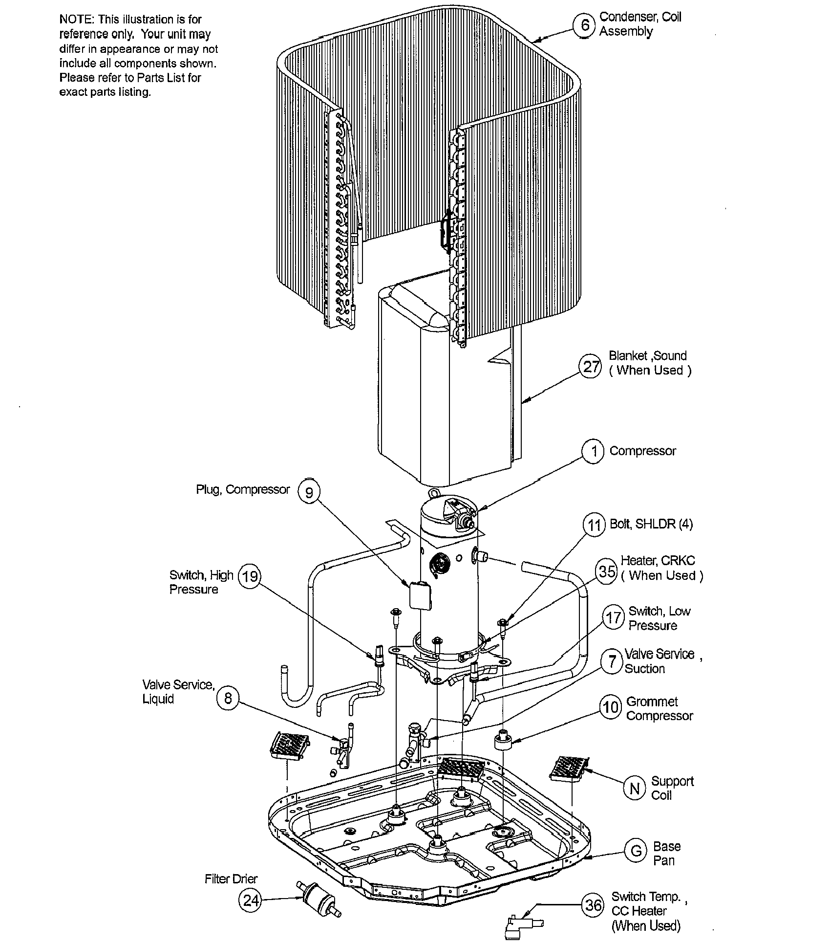 ICP N2A424GKA200 inner parts diagram