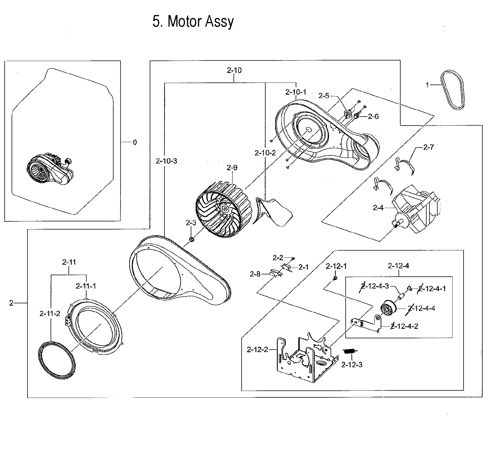 Samsung DVE52M7750V/A3-00 motor assy diagram