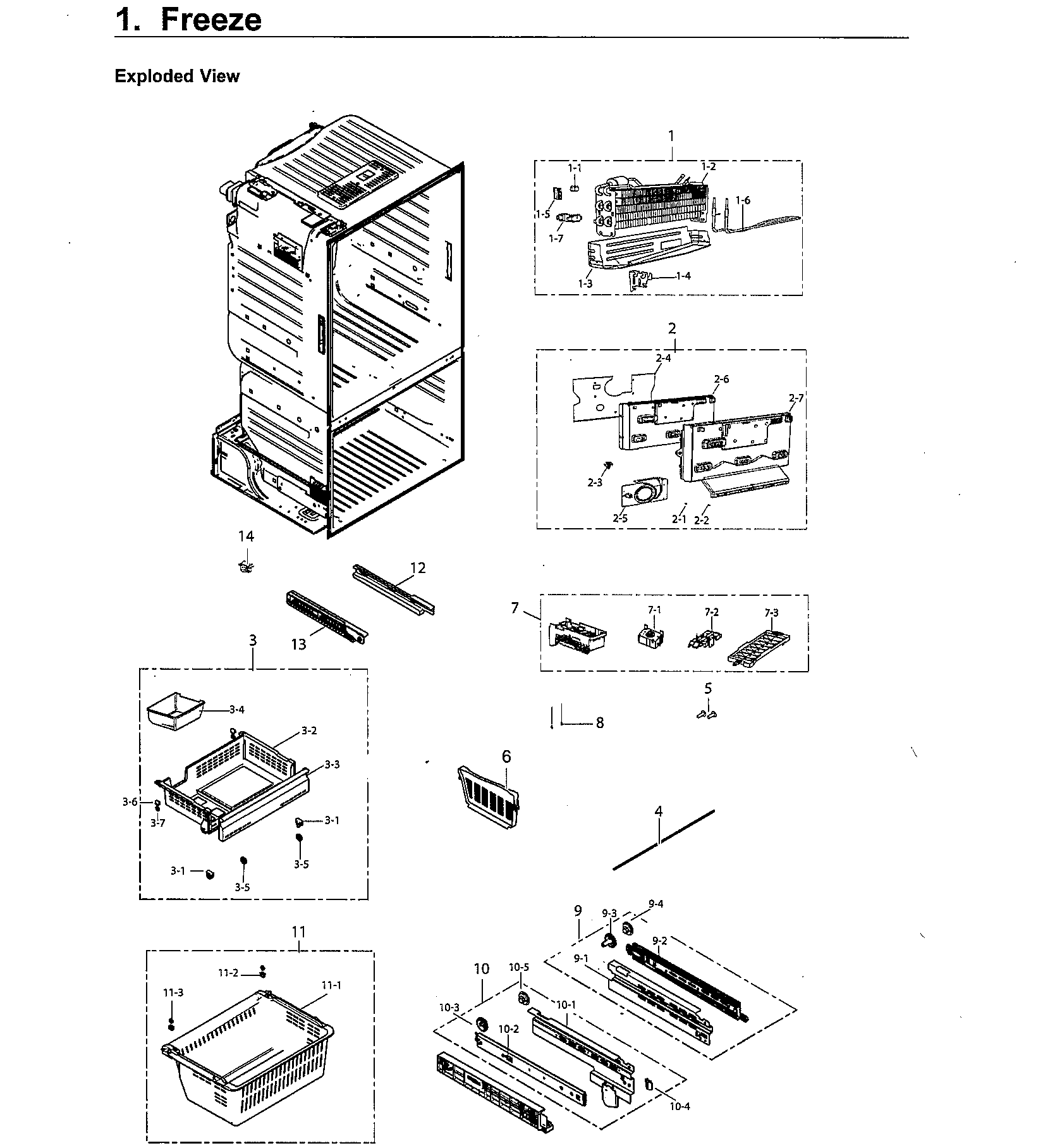 Samsung RF220NCTASG/AA-00 freezer diagram