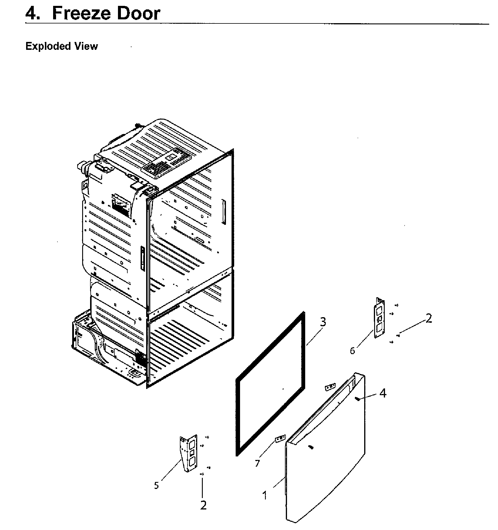 Samsung RF220NCTASG/AA-00 freezer door diagram