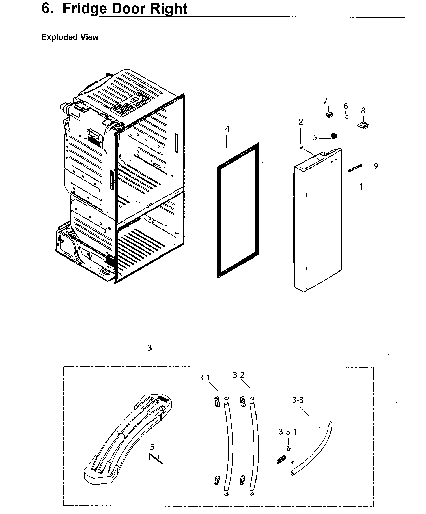 Samsung RF220NCTASG/AA-00 right door diagram
