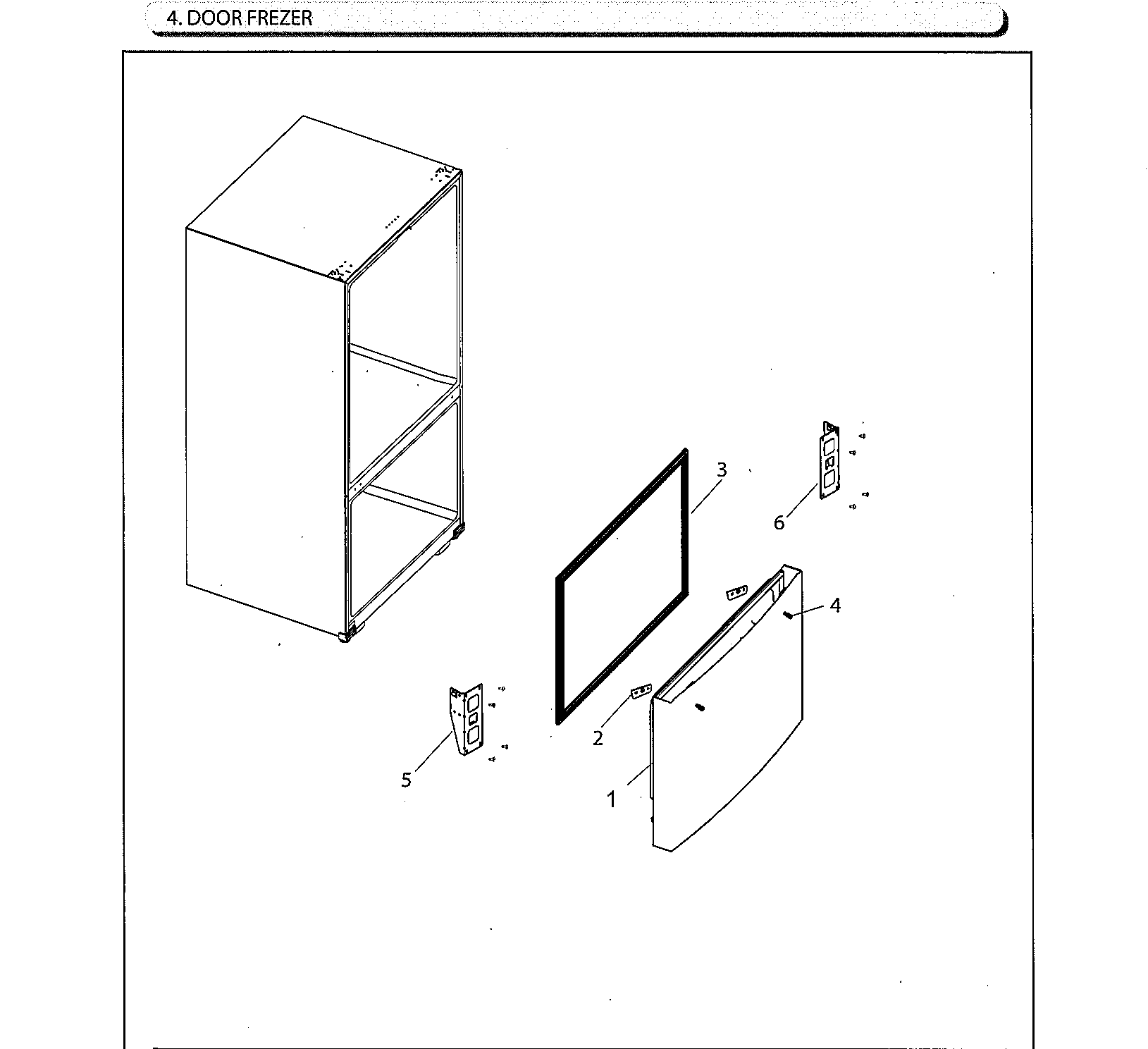 Samsung RF220NCTAWW/AA-02 frezer door diagram