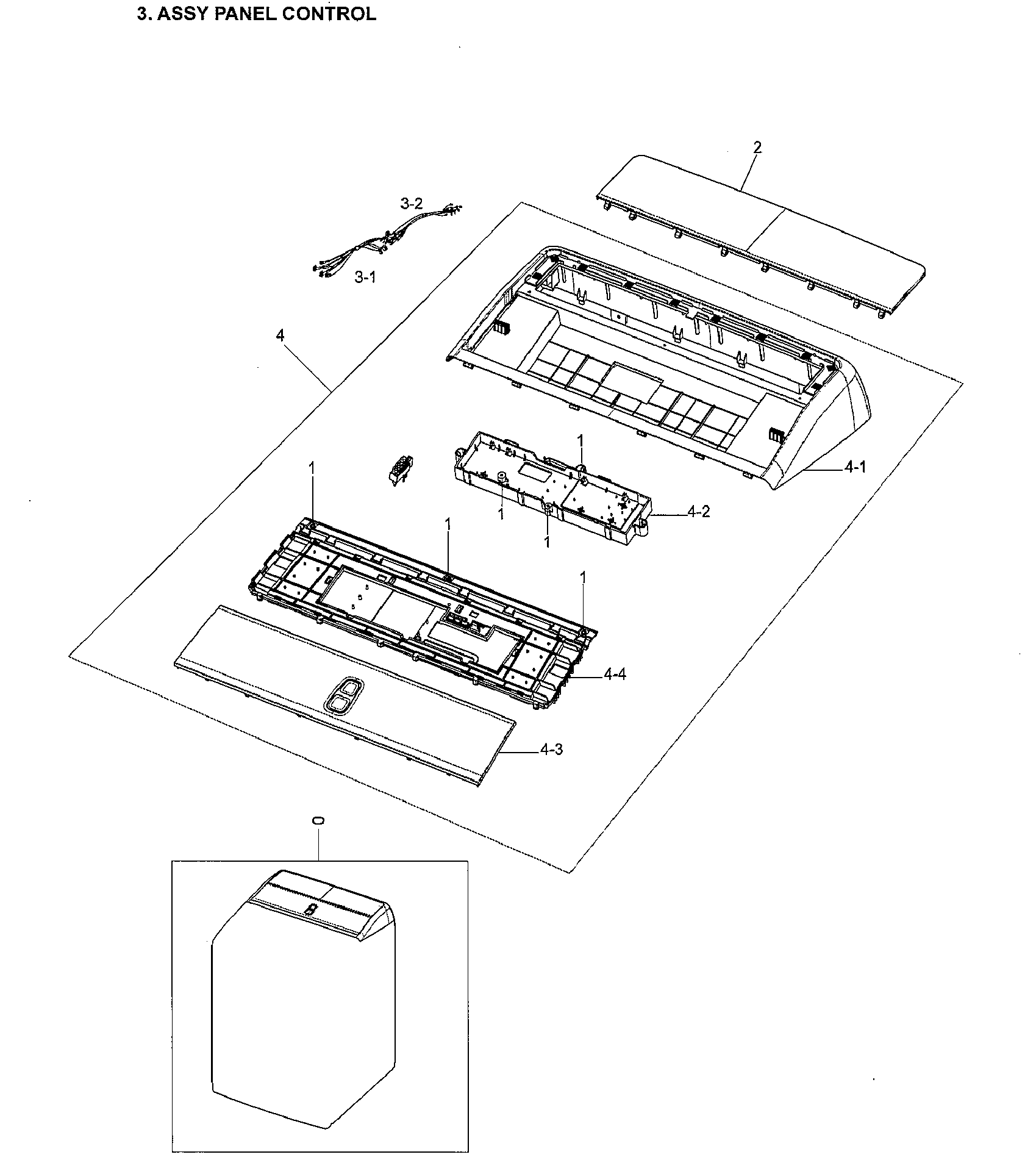 Samsung DVE54M8750W/A3-00 control panel diagram