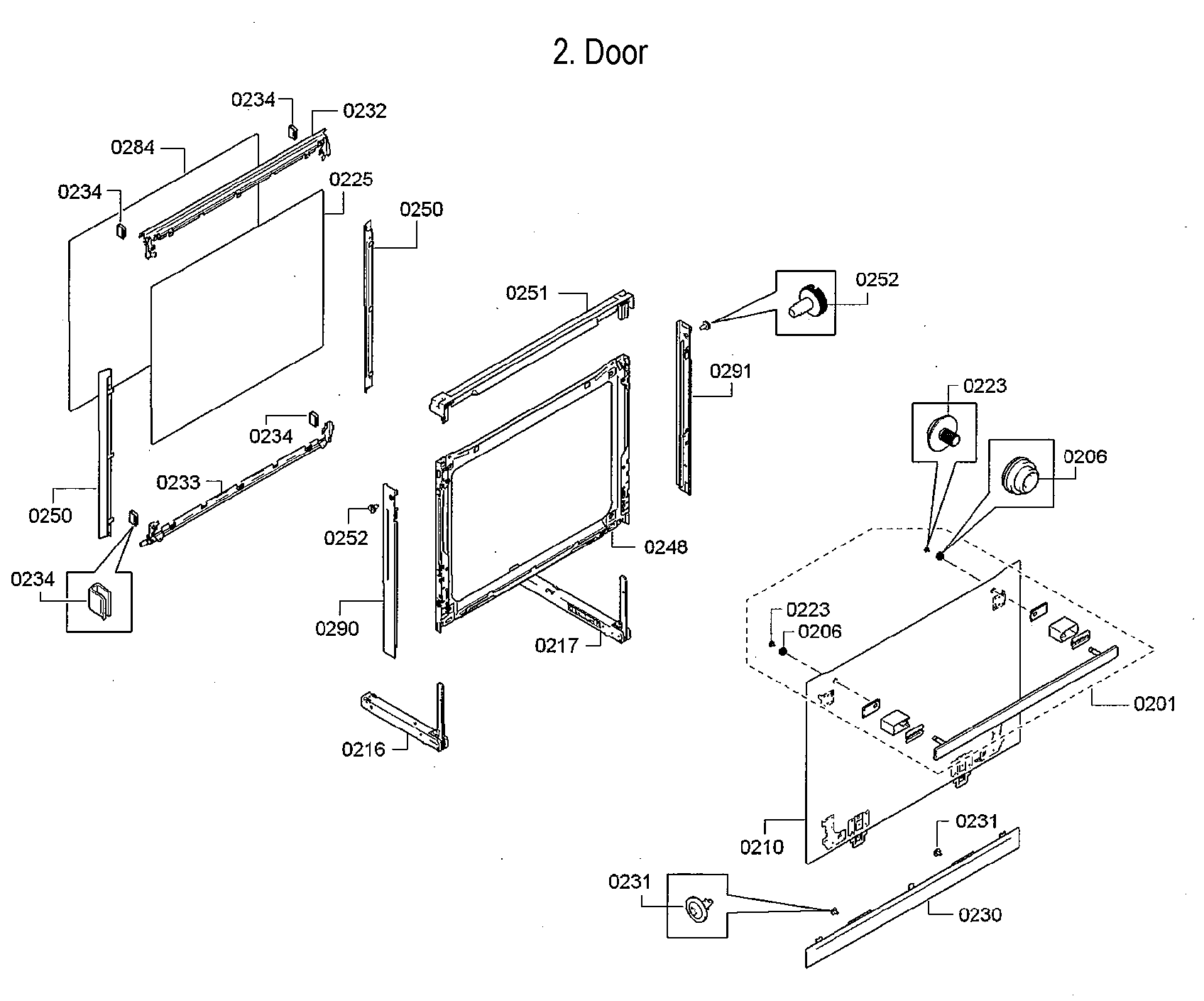 Bosch HBE5452UC/30 door assy diagram