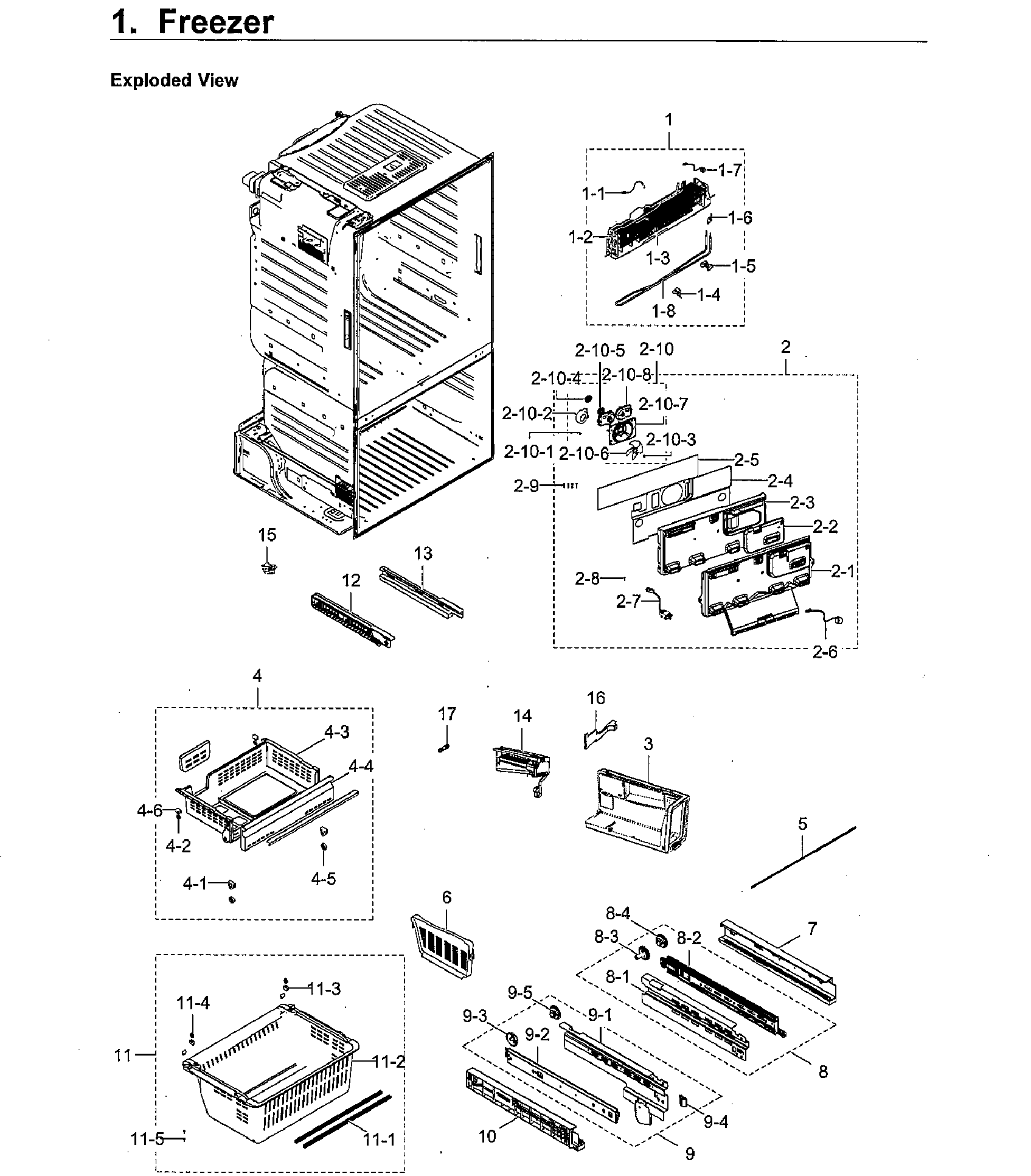 Samsung RF265BEAESR/AA-00 freezer / icemaker diagram