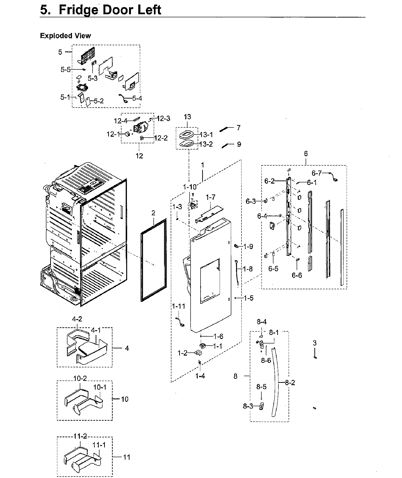 Samsung RF265BEAESR/AA-00 fridge door l diagram