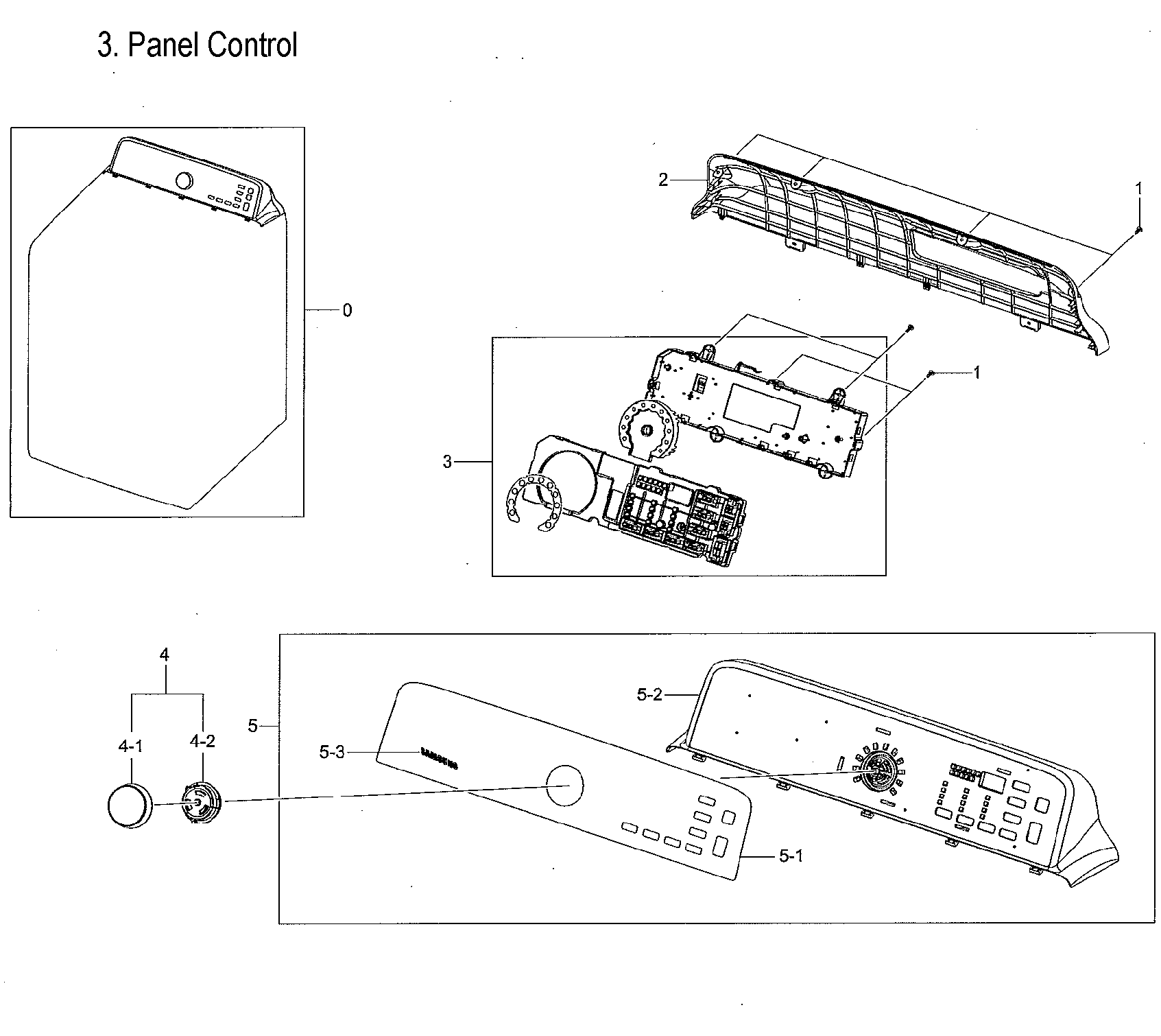 Samsung DVG50M7450W/A3-00 control panel diagram