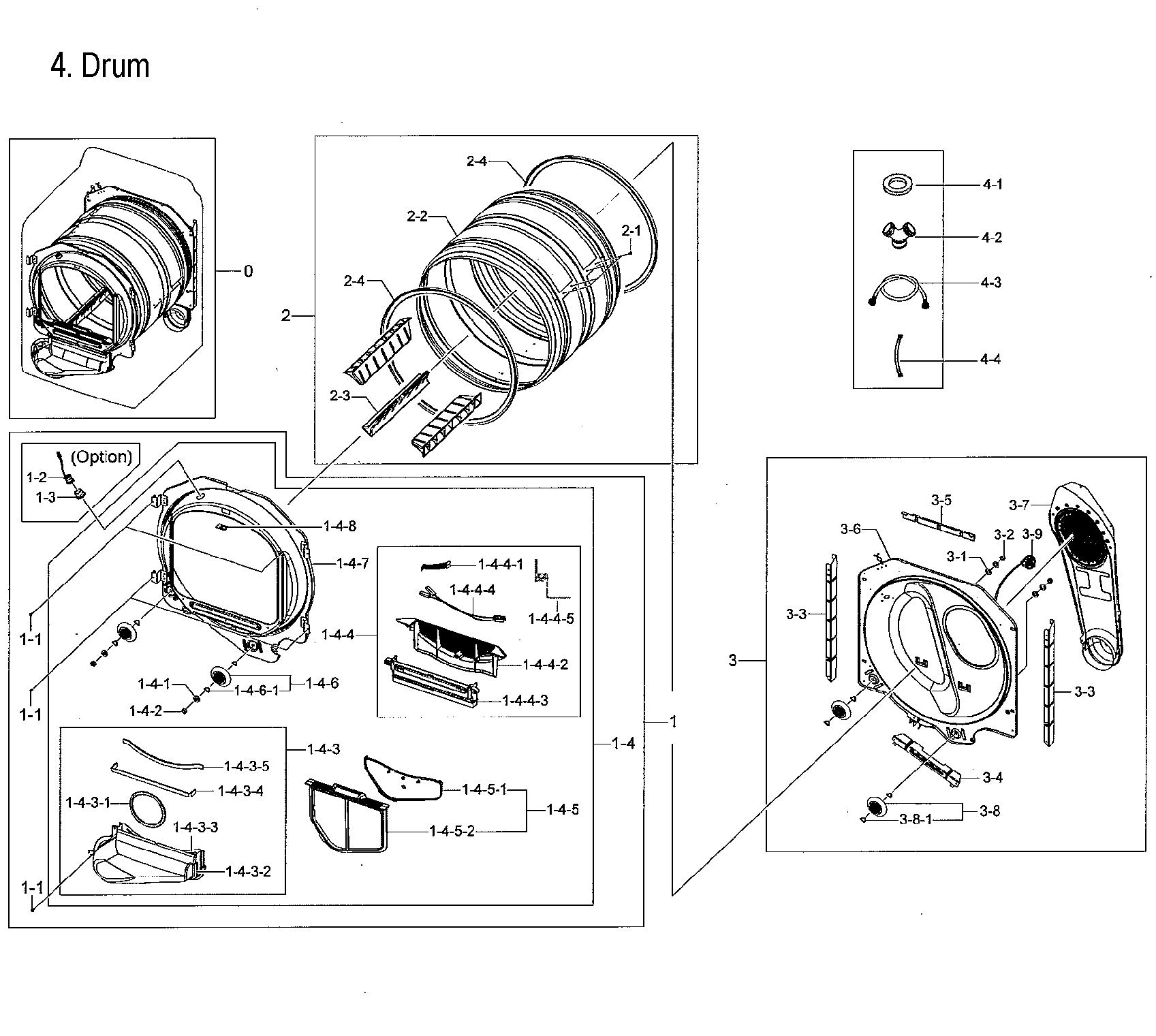 Samsung DVG50M7450W/A3-00 drum parts diagram