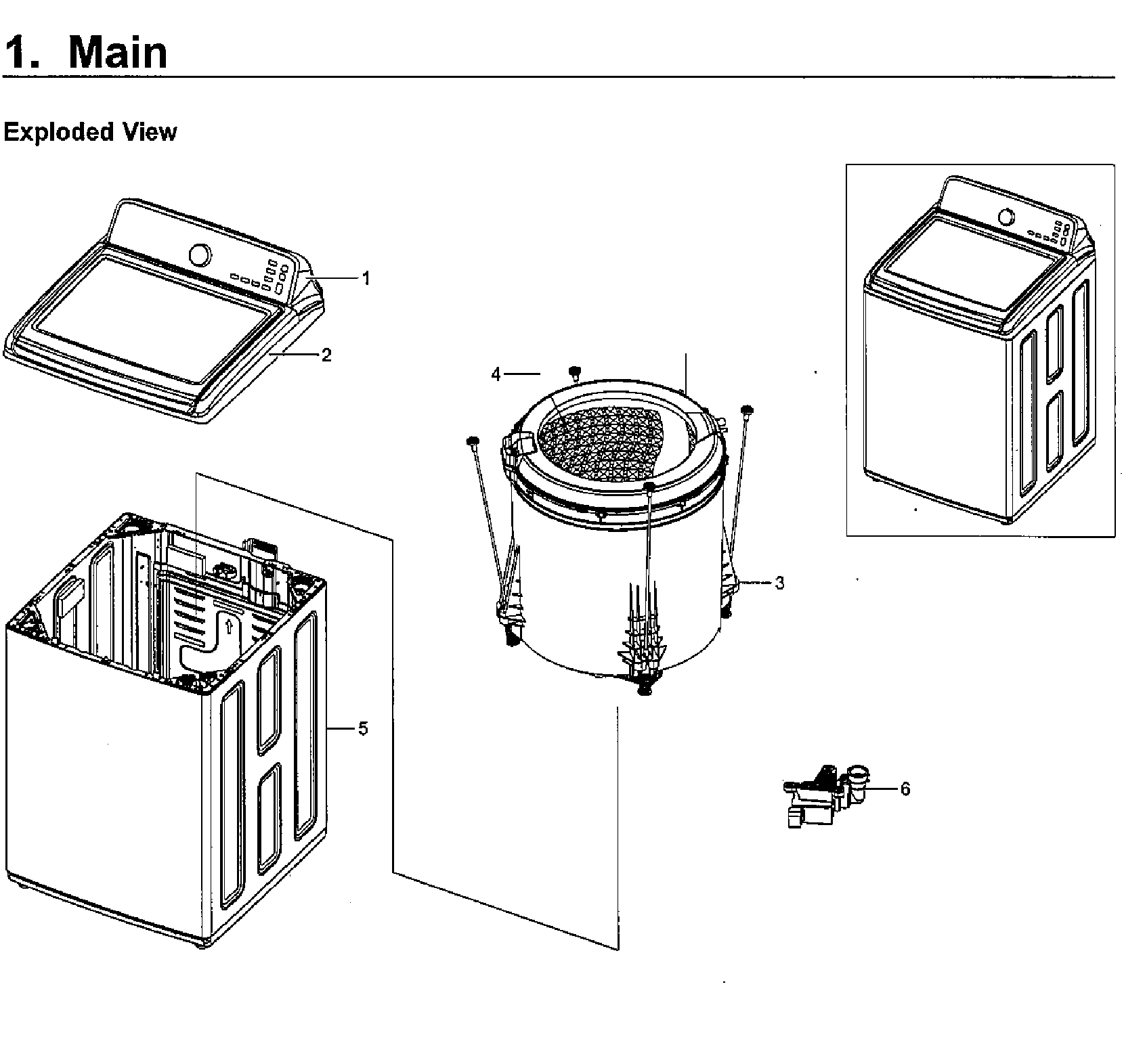 Samsung WA40J3000AW/A2-12 main asy diagram