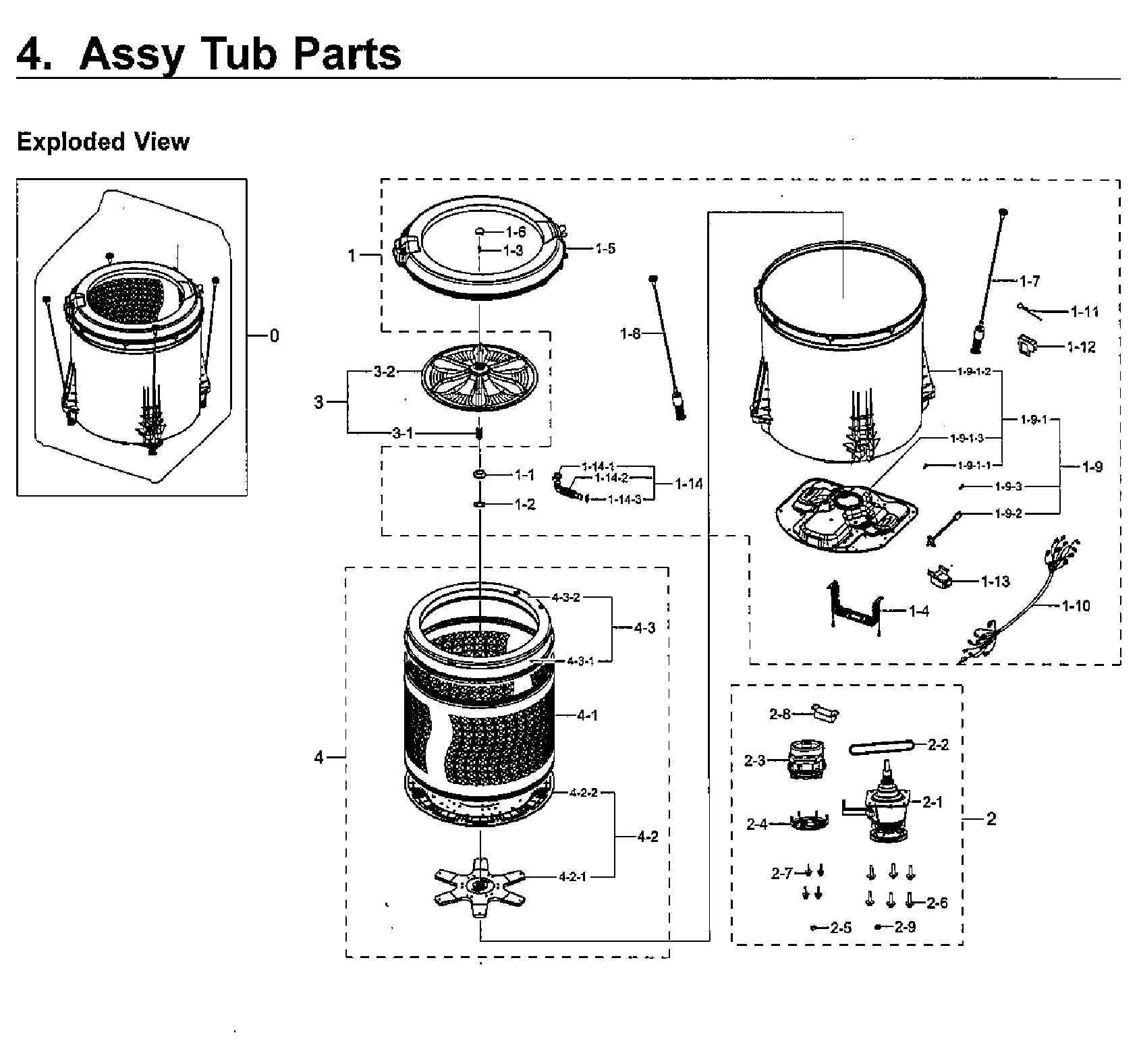 Samsung WA40J3000AW/A2-12 tub parts diagram