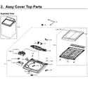Samsung WA40J3000AW/A2-13 cover top diagram