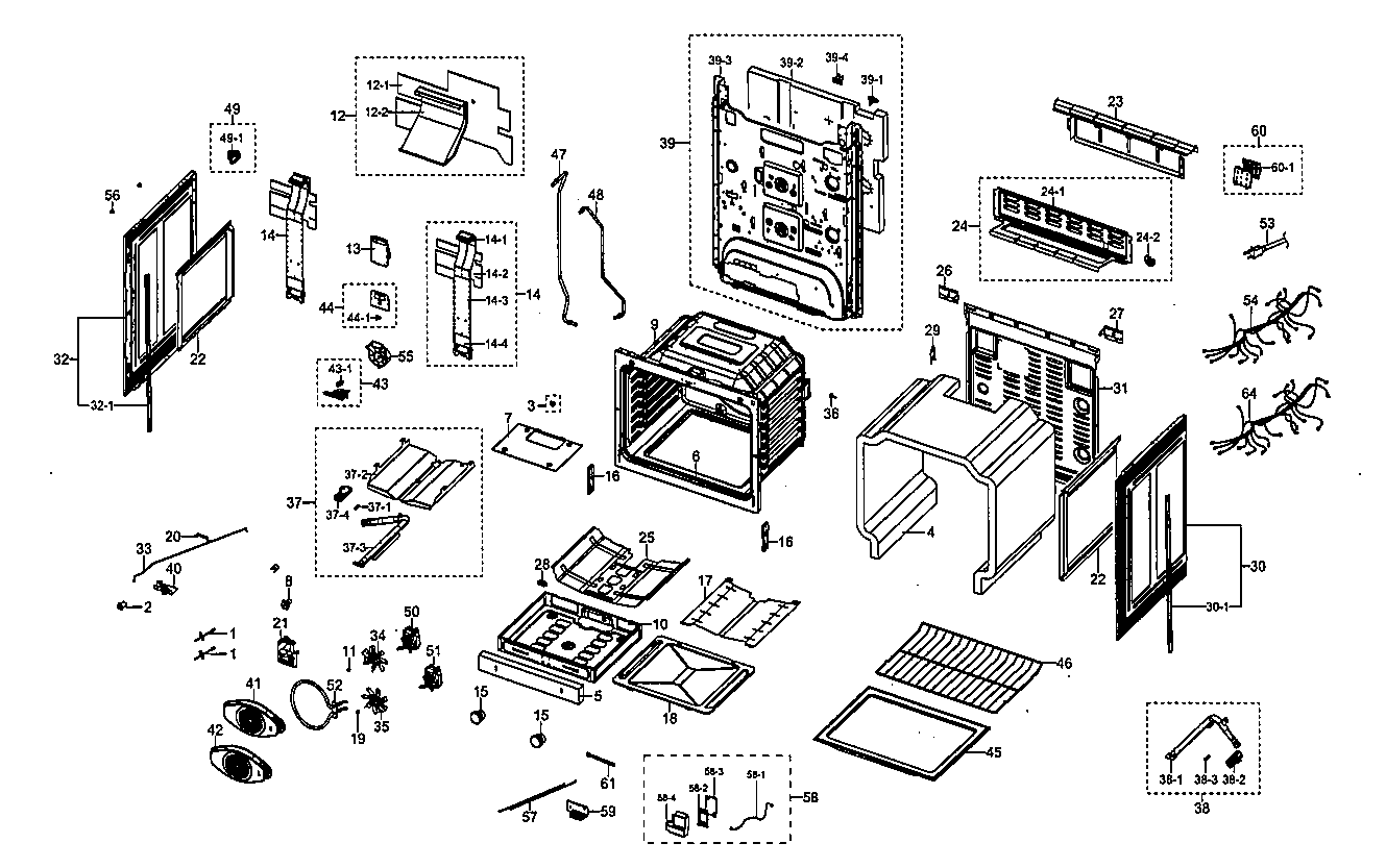 Samsung NX58M6850SS/AA-00 main assy diagram
