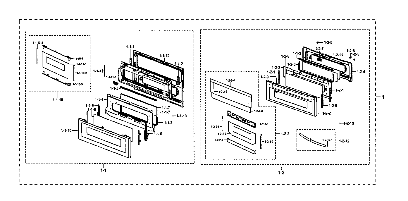 Samsung NX58M6850SS/AA-00 door assy diagram