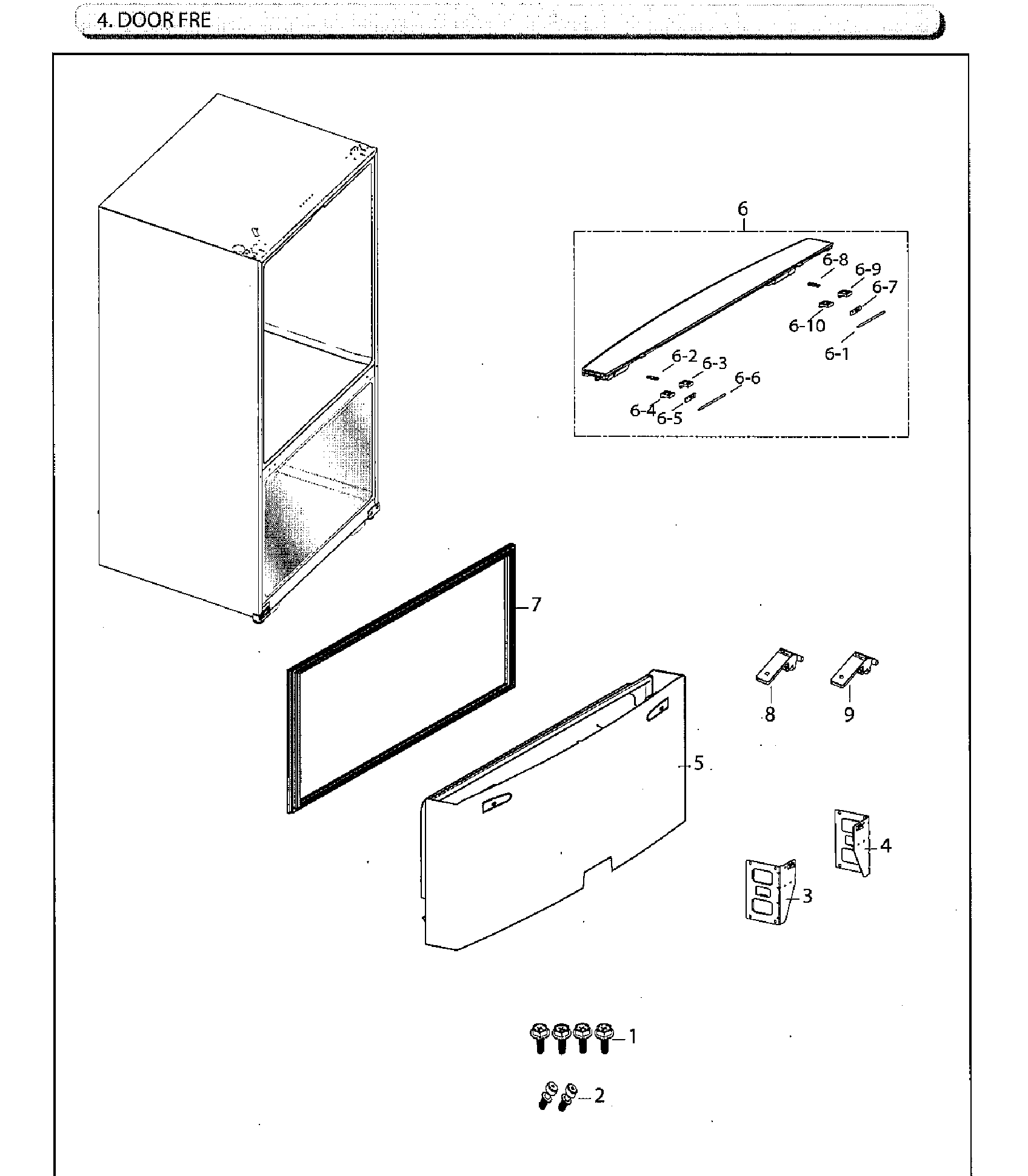Samsung RF260BEAESG/AA-00 door-freezer diagram
