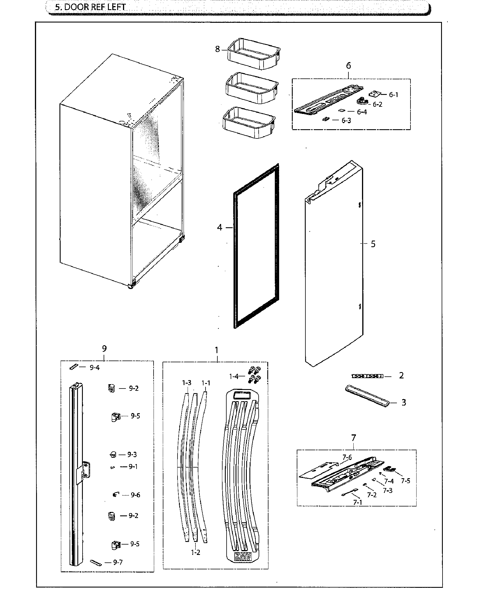 Samsung RF260BEAESG/AA-00 door-ref l diagram