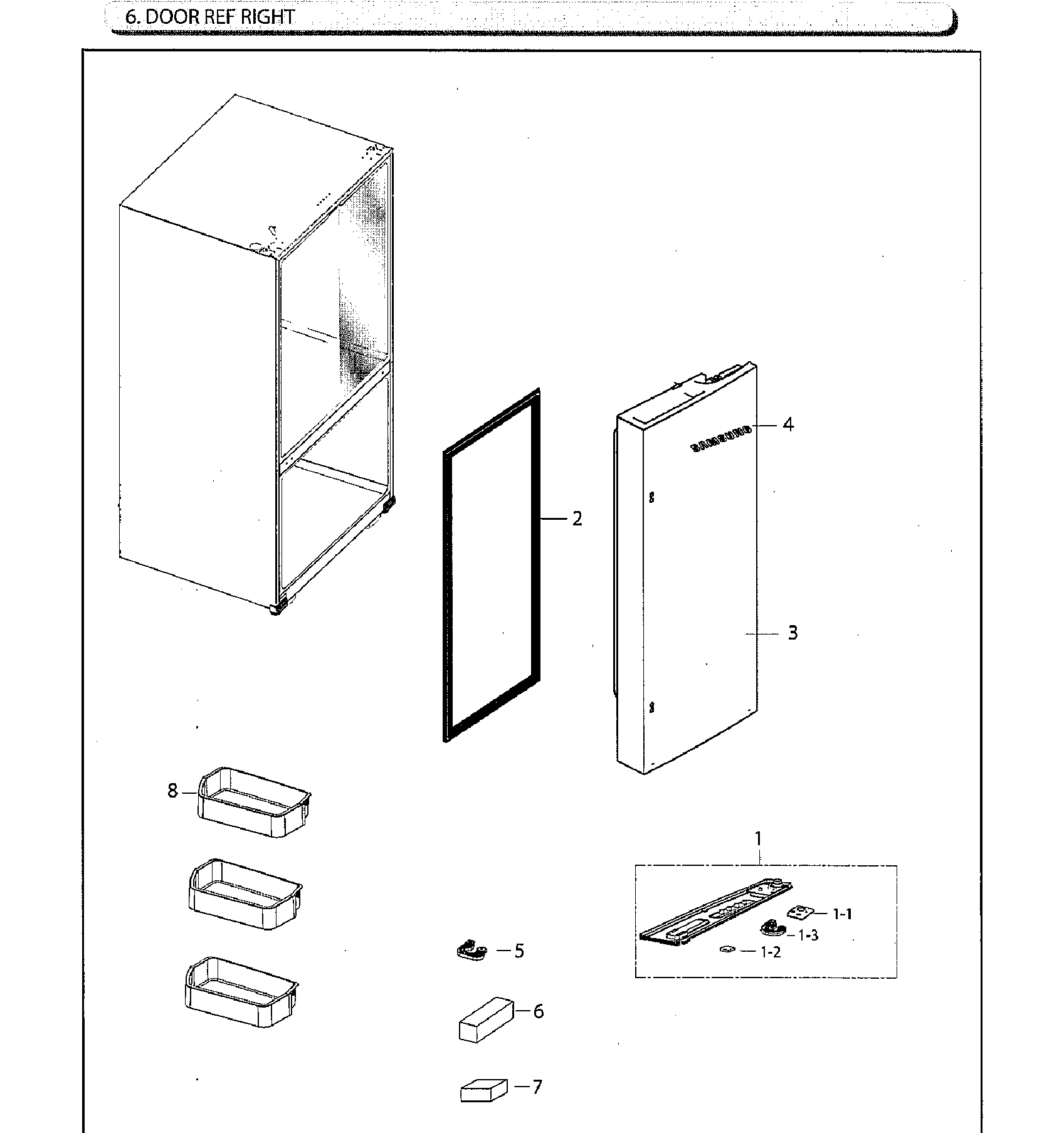 Samsung RF260BEAESG/AA-00 door-ref r diagram