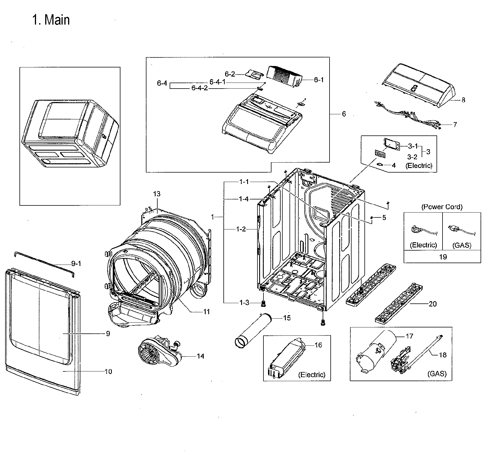 Samsung DVG54M8750V/A3-00 main asy diagram