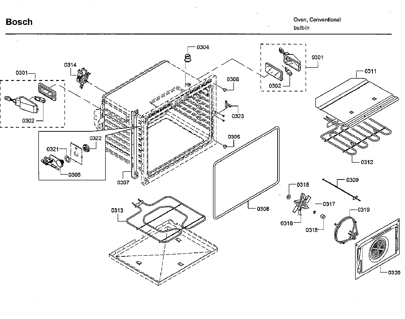 Bosch HBLP651LUC/03 cavity 1 diagram