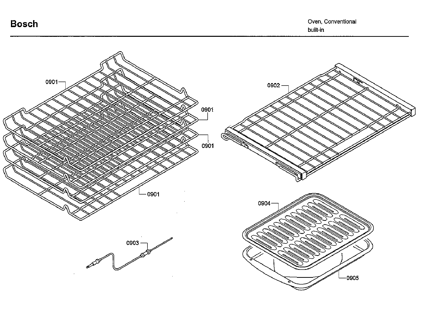 Bosch HBLP651RUC/03 rack diagram