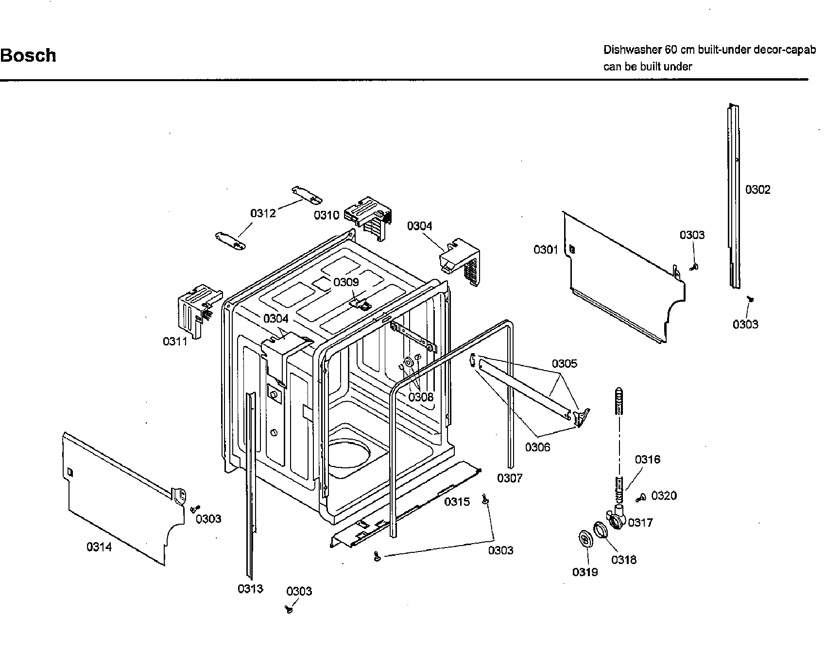 Bosch SHU33A05UC/46 cavity diagram