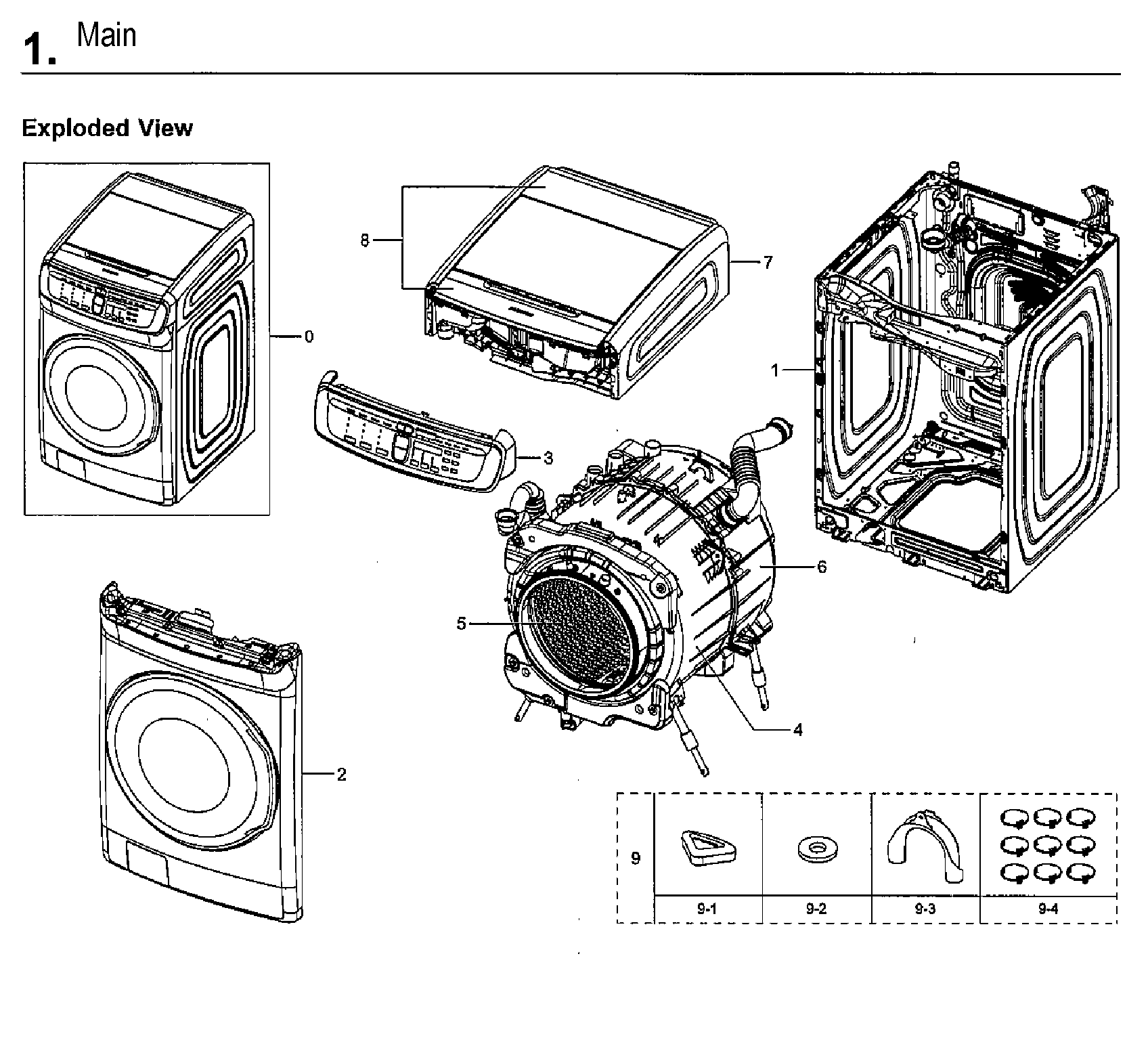 Samsung WV55M9600AW/A5-00 main asy diagram