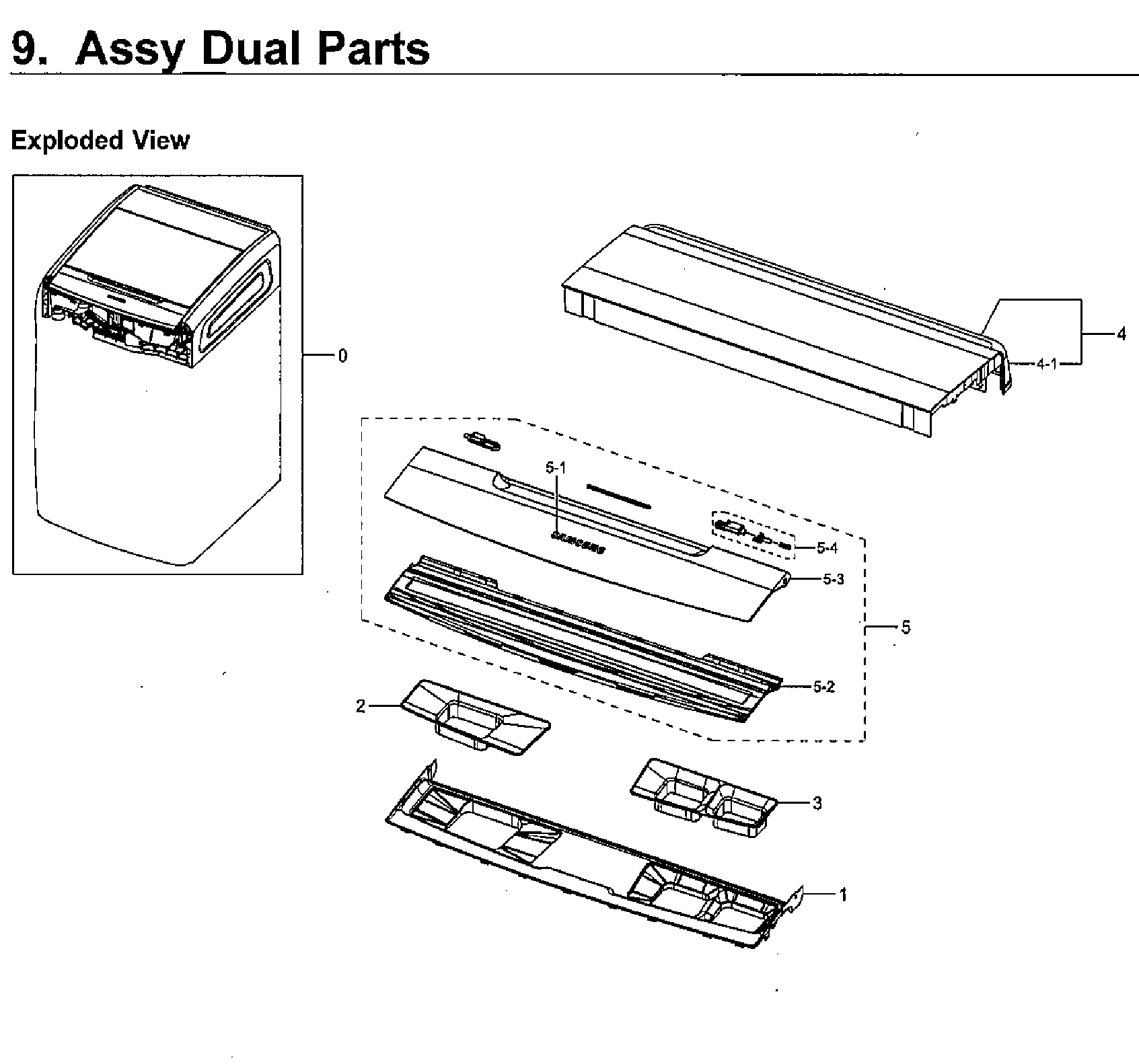 Samsung WV55M9600AW/A5-00 dual parts diagram
