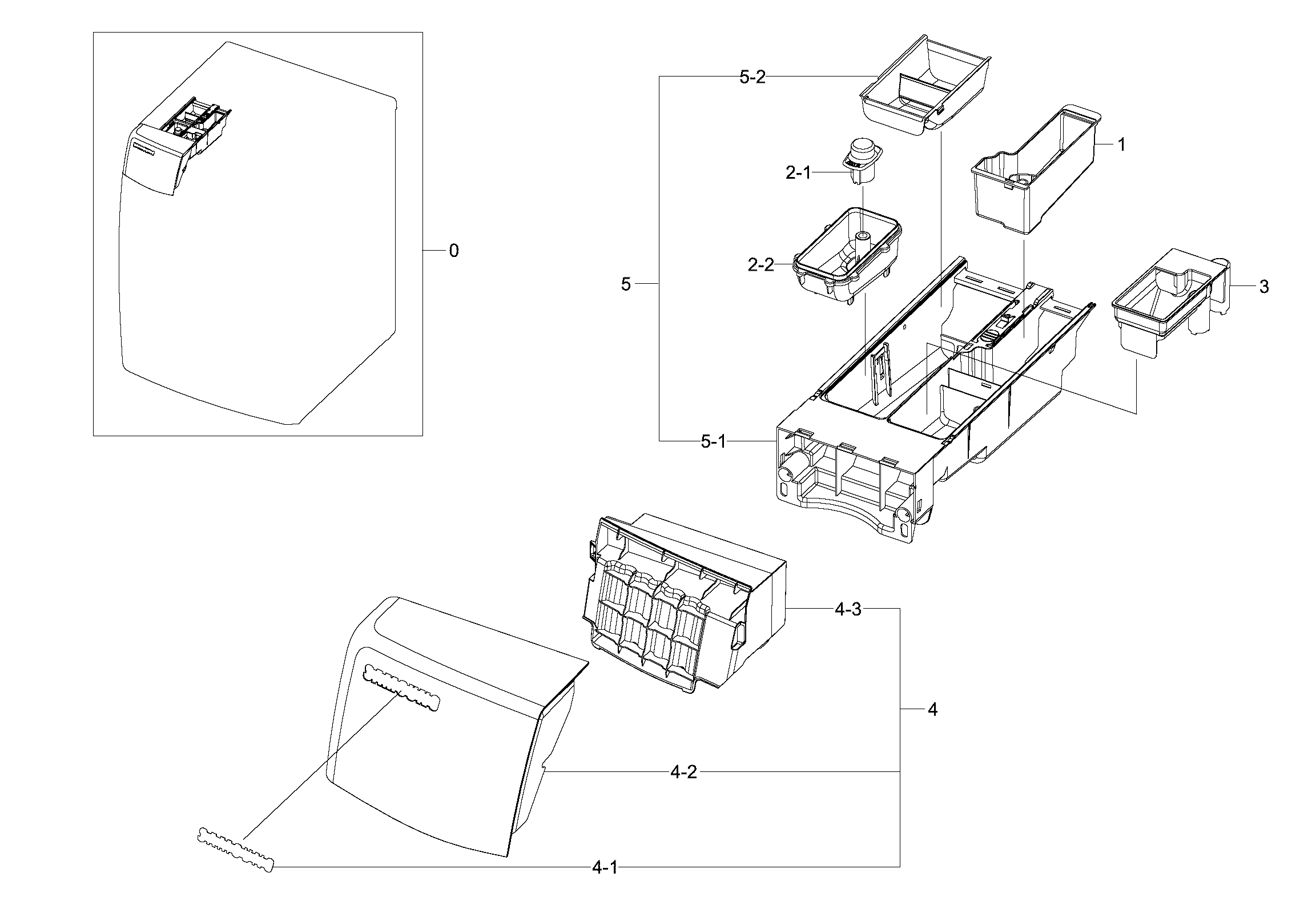 Samsung WF520ABP/XAA-00 drawer diagram