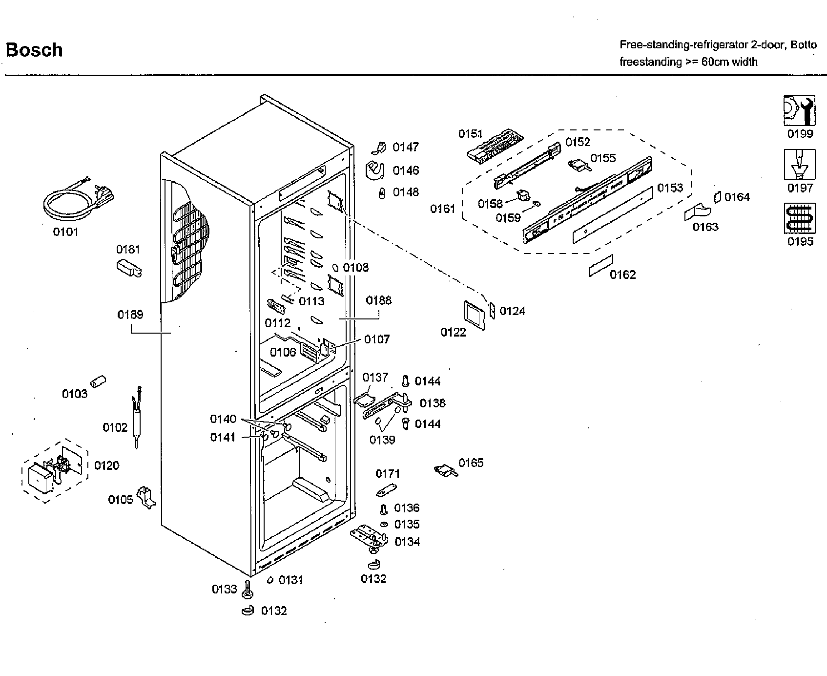 Bosch B10CB80NVB/05 cavity asy diagram