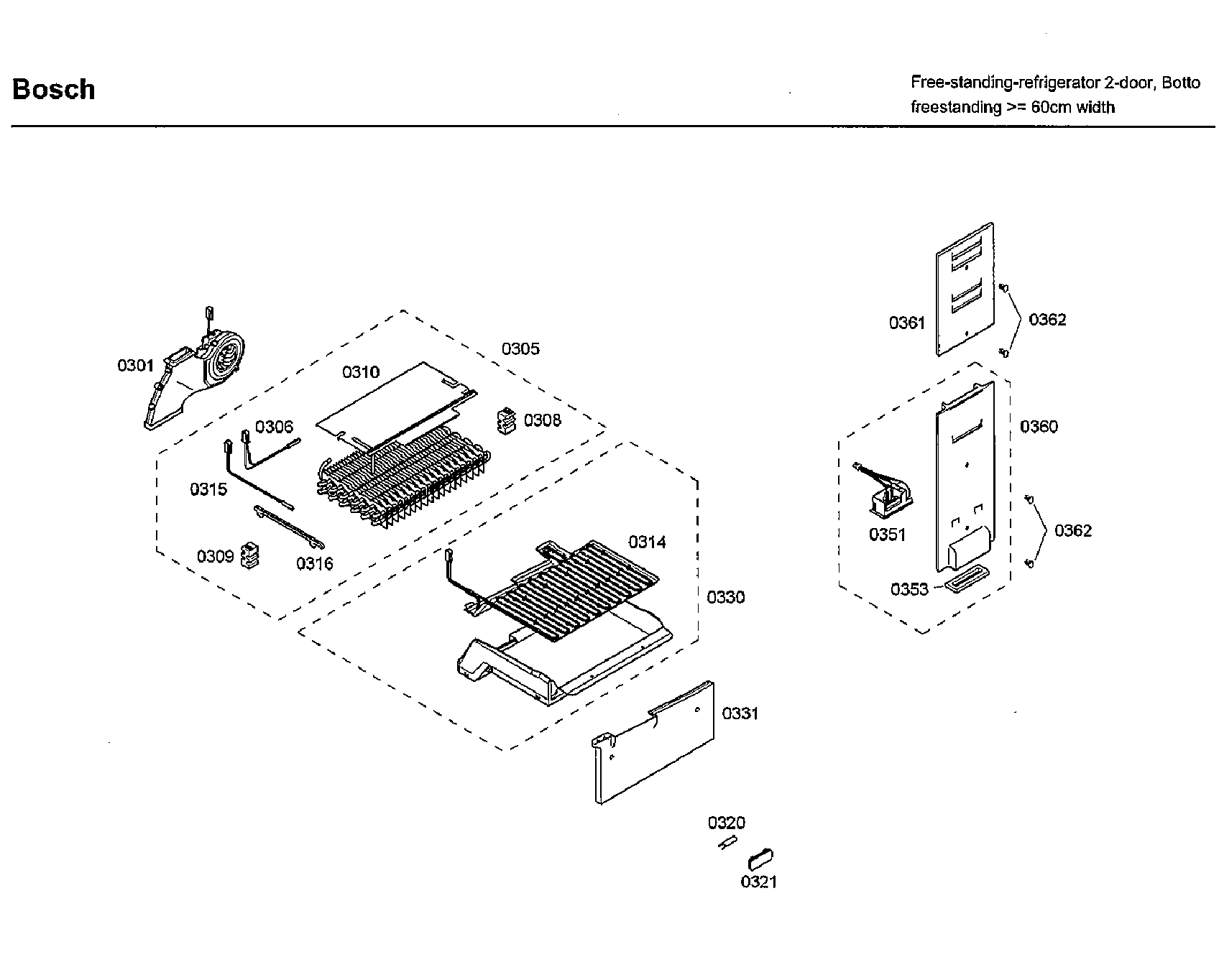 Bosch B10CB80NVB/05 evaporator diagram
