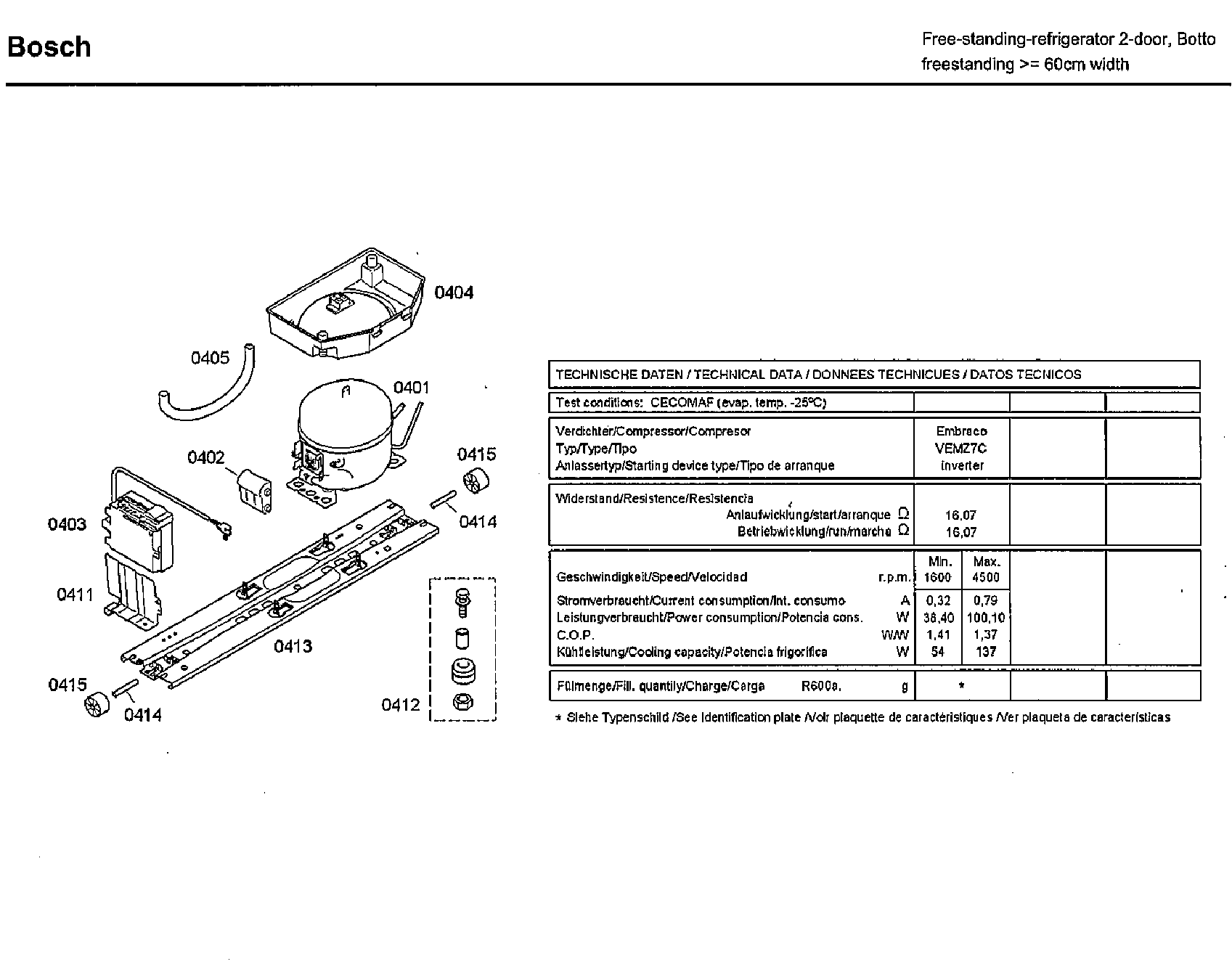 Bosch B10CB80NVB/05 compressor diagram