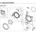 Samsung WF45M5100AW/A5-00 front parts diagram