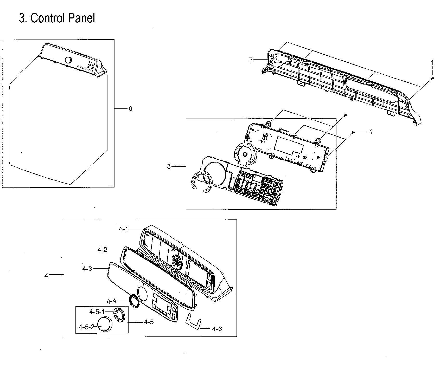 Samsung DVG52M7750V/A3-00 control panel diagram