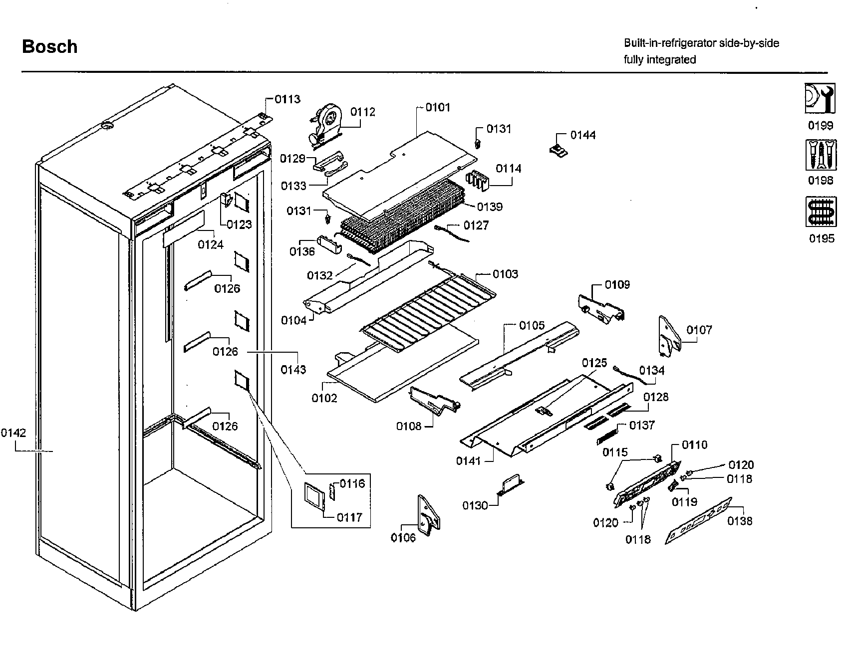Bosch B30IR800SP/01 cavity asy diagram