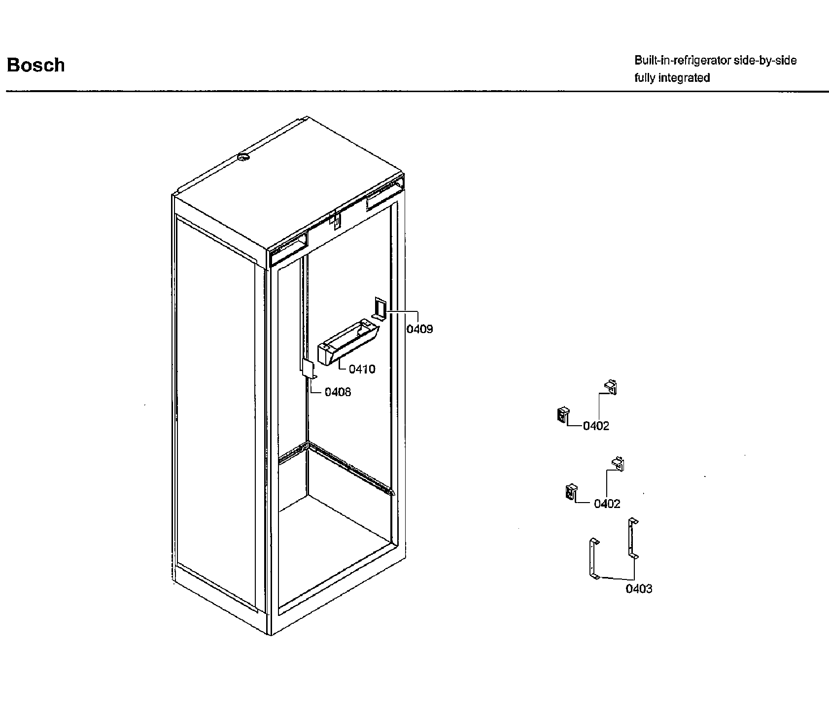 Bosch B30IR800SP/01 support asy diagram