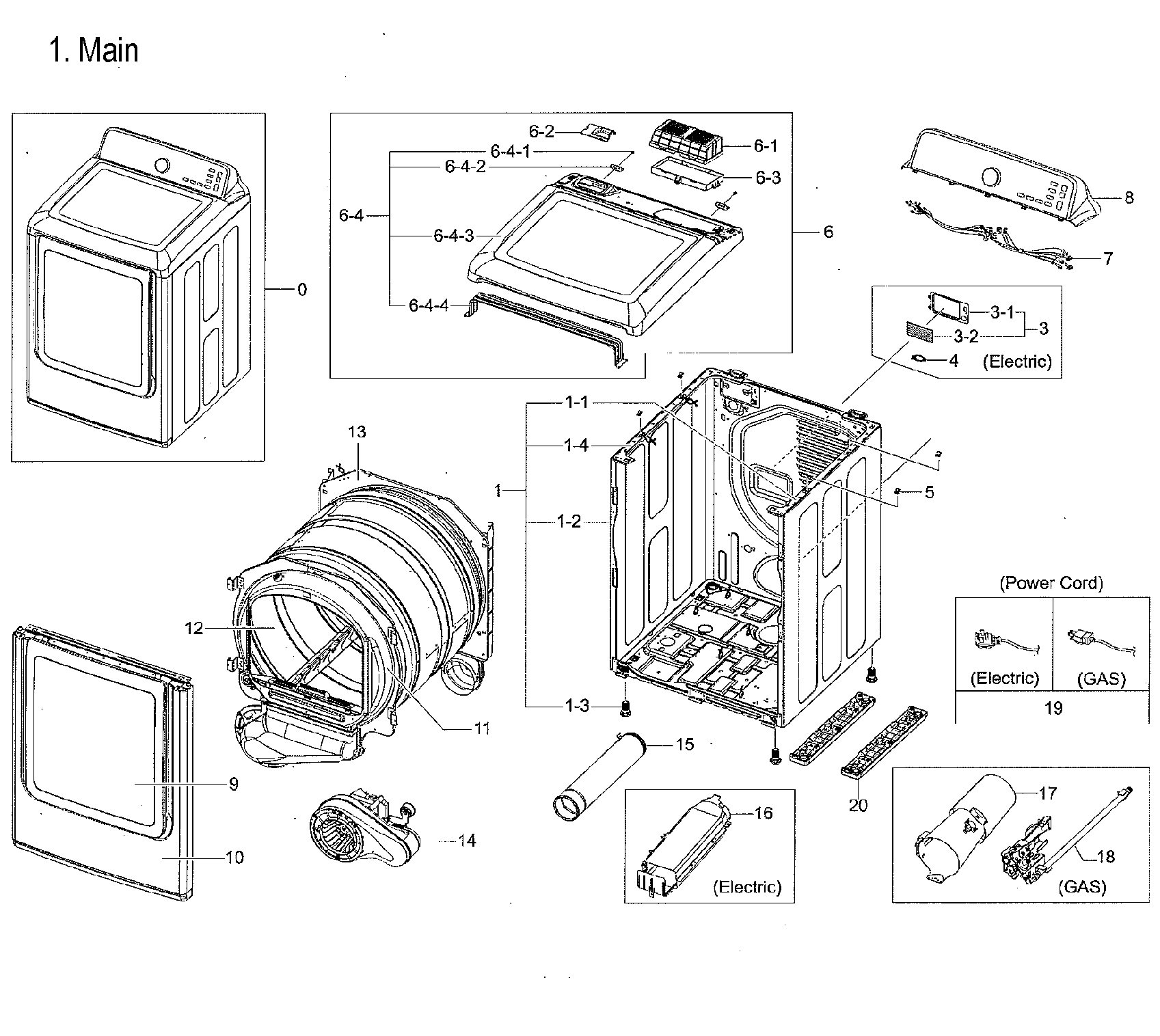Samsung DVE50M7450P/A3-00 main asy diagram