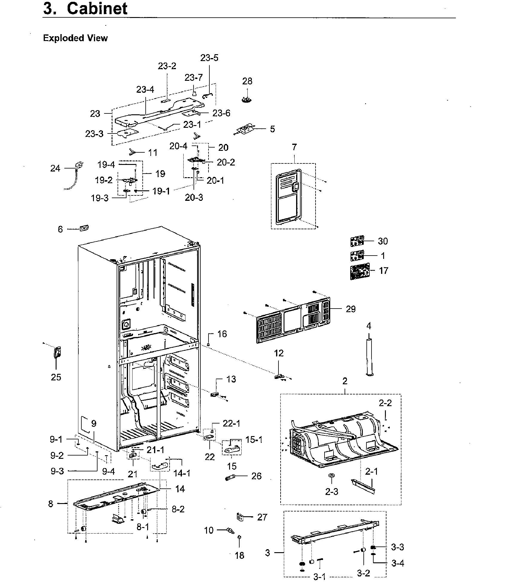 Samsung RF22M9581SG/AA-00 cabinet diagram