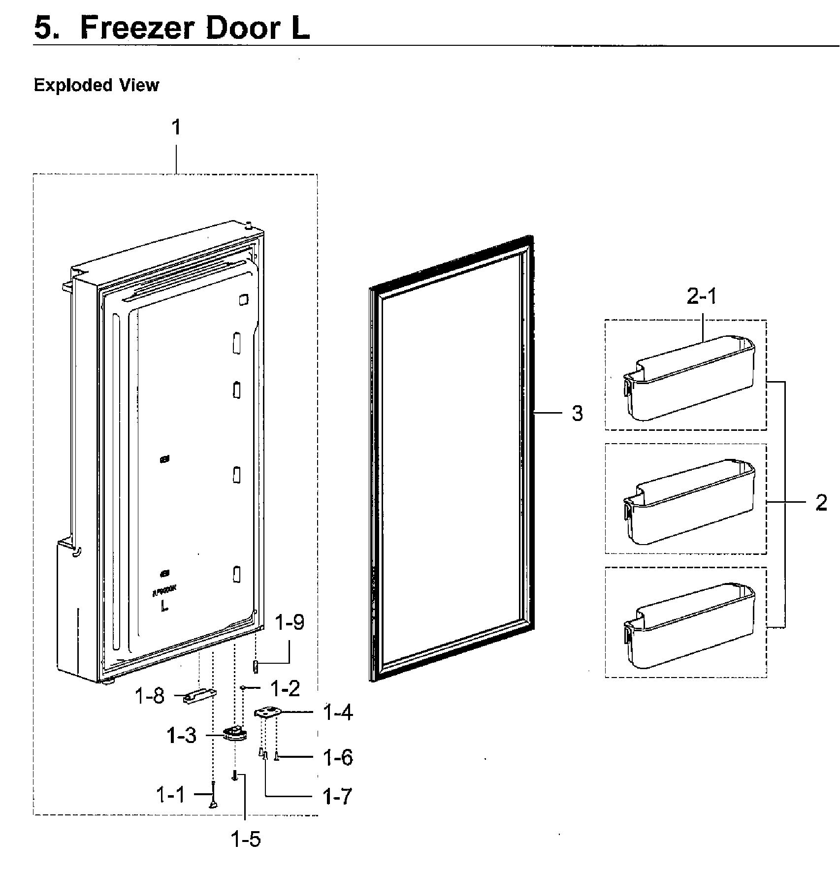 Samsung RF22M9581SG/AA-00 freezer door lt diagram