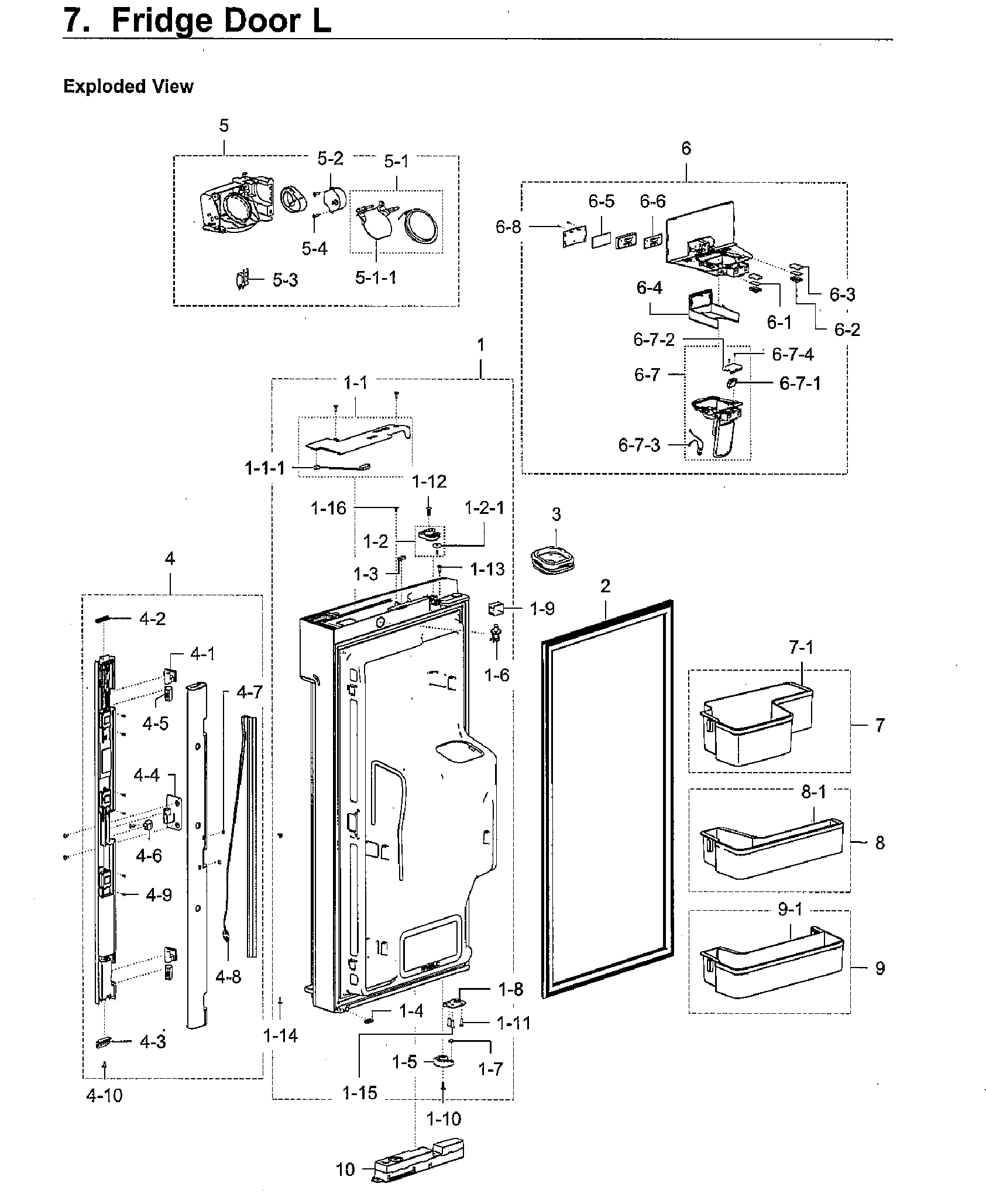 Samsung RF22M9581SG/AA-00 fridge door lt diagram