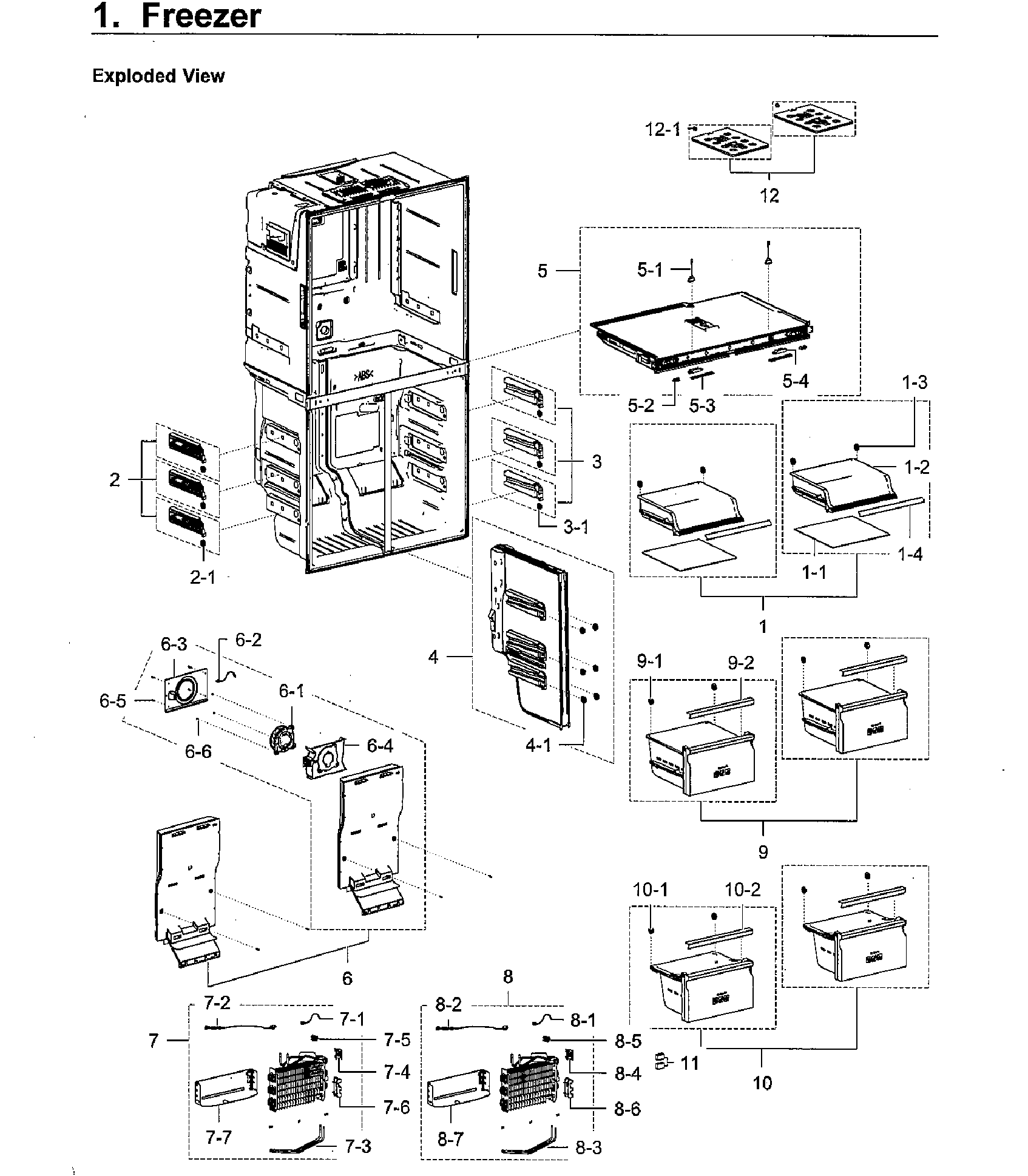 Samsung RF22M9581SR/AA-00 freezer diagram