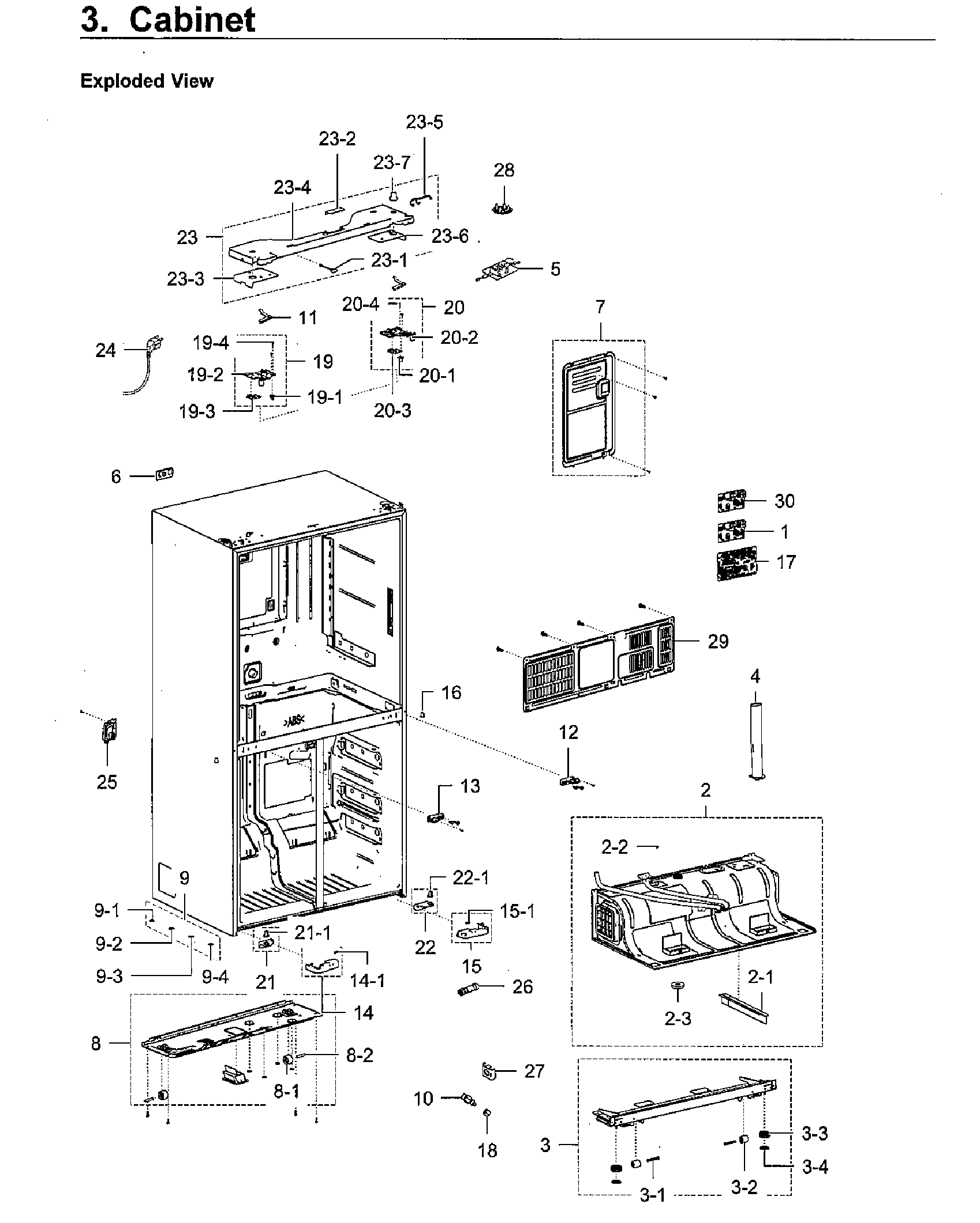 Samsung RF22M9581SR/AA-00 cabinet diagram