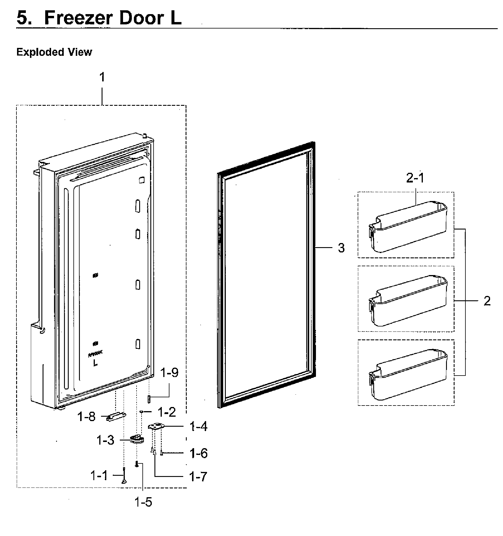 Samsung RF22M9581SR/AA-00 freezer door lt diagram